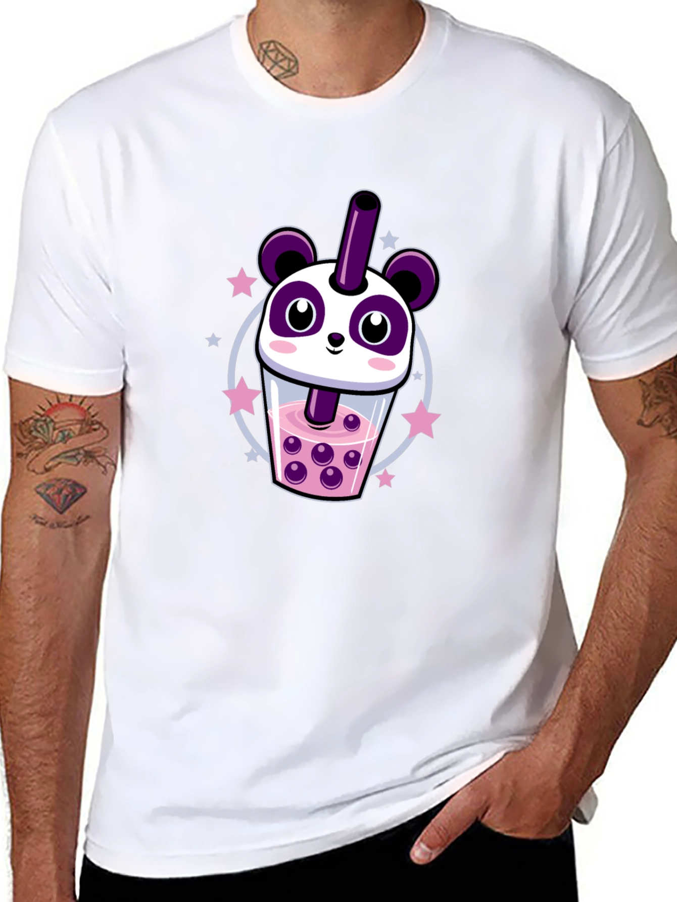 Kawaii Panda Bubble Tea Graphic Tee
