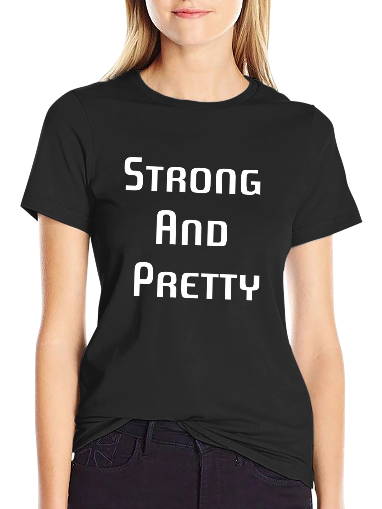 Strong and Pretty Black Graphic Tee