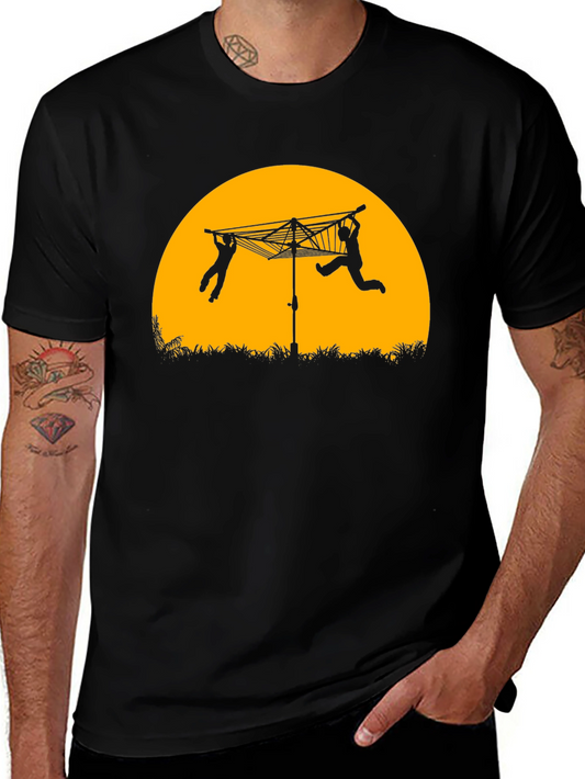 Laundry Day T-Shirt - Clothesline Sillhouette Tee