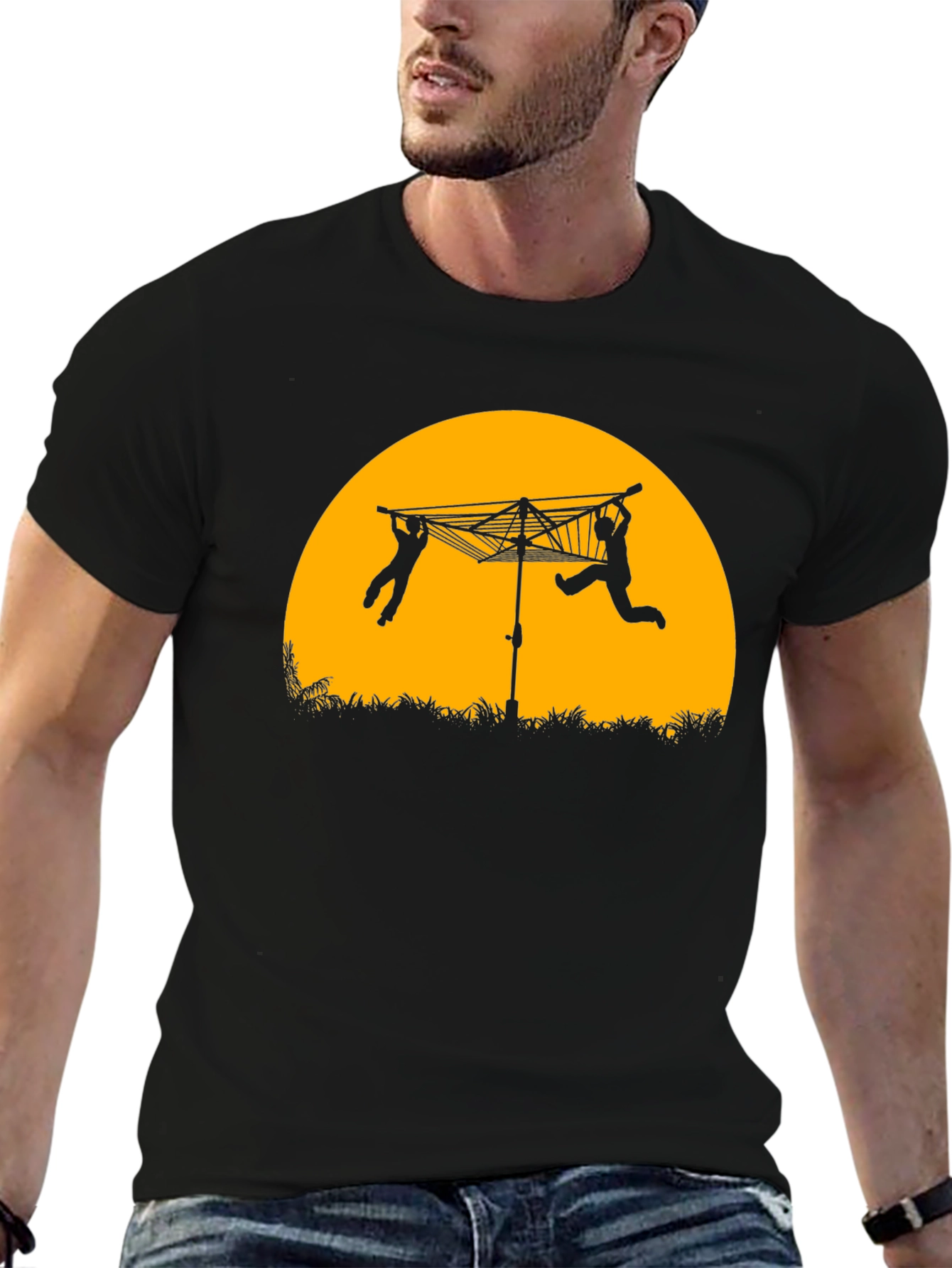 Laundry Day T-Shirt - Clothesline Sillhouette Tee