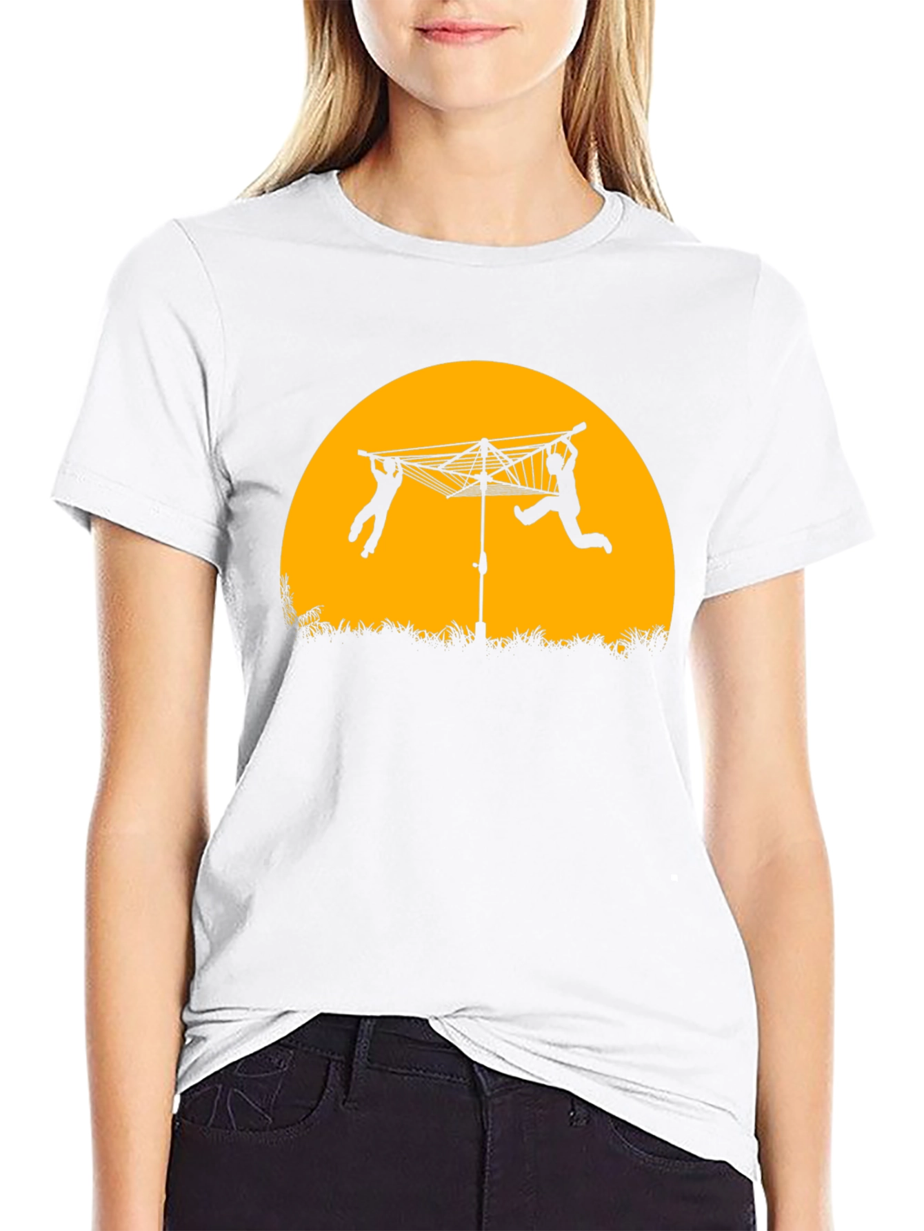 Laundry Day T-Shirt - Clothesline Sillhouette Tee