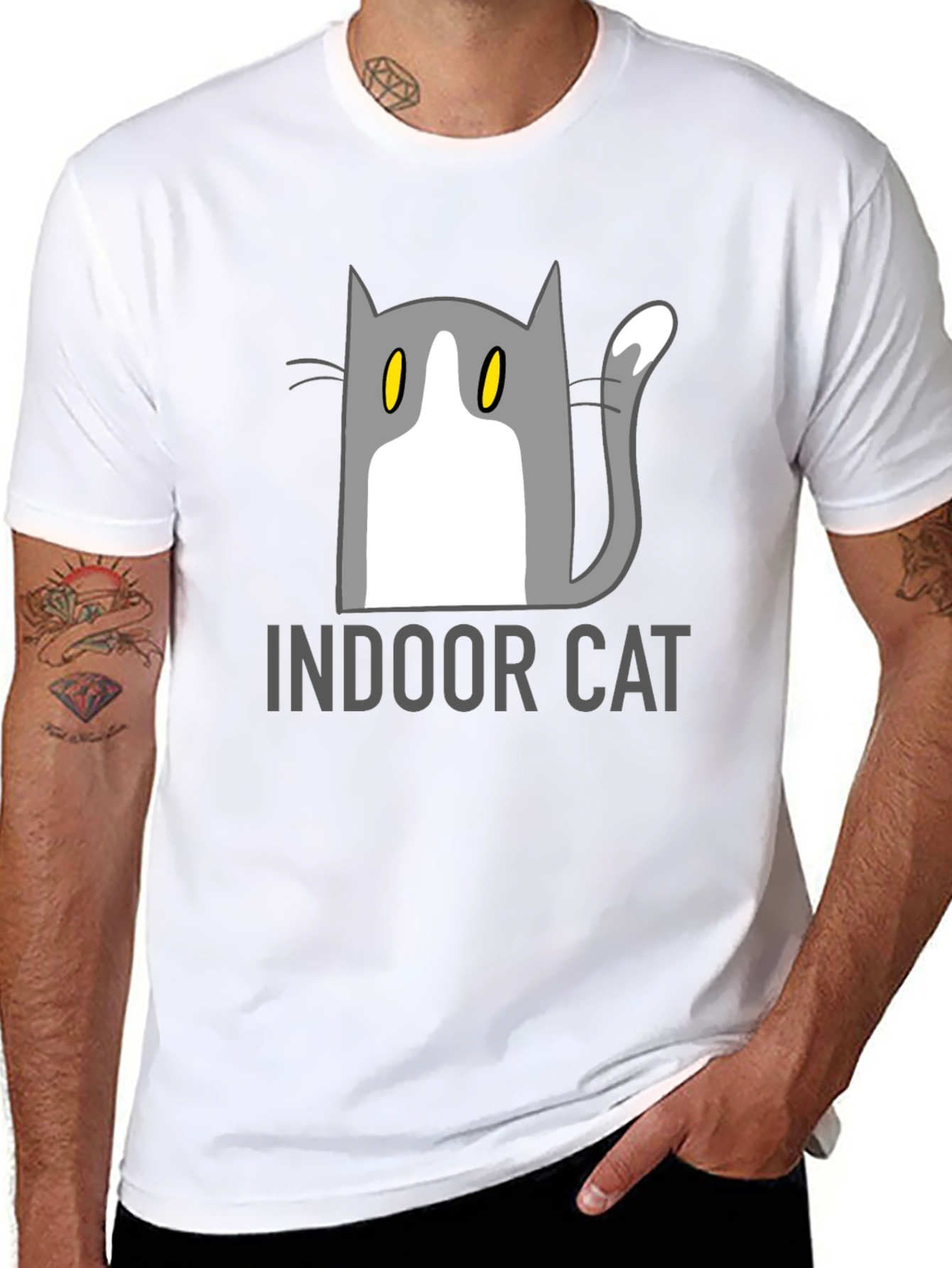 Indoor Cat Graphic T-Shirt - Unisex Black Tee