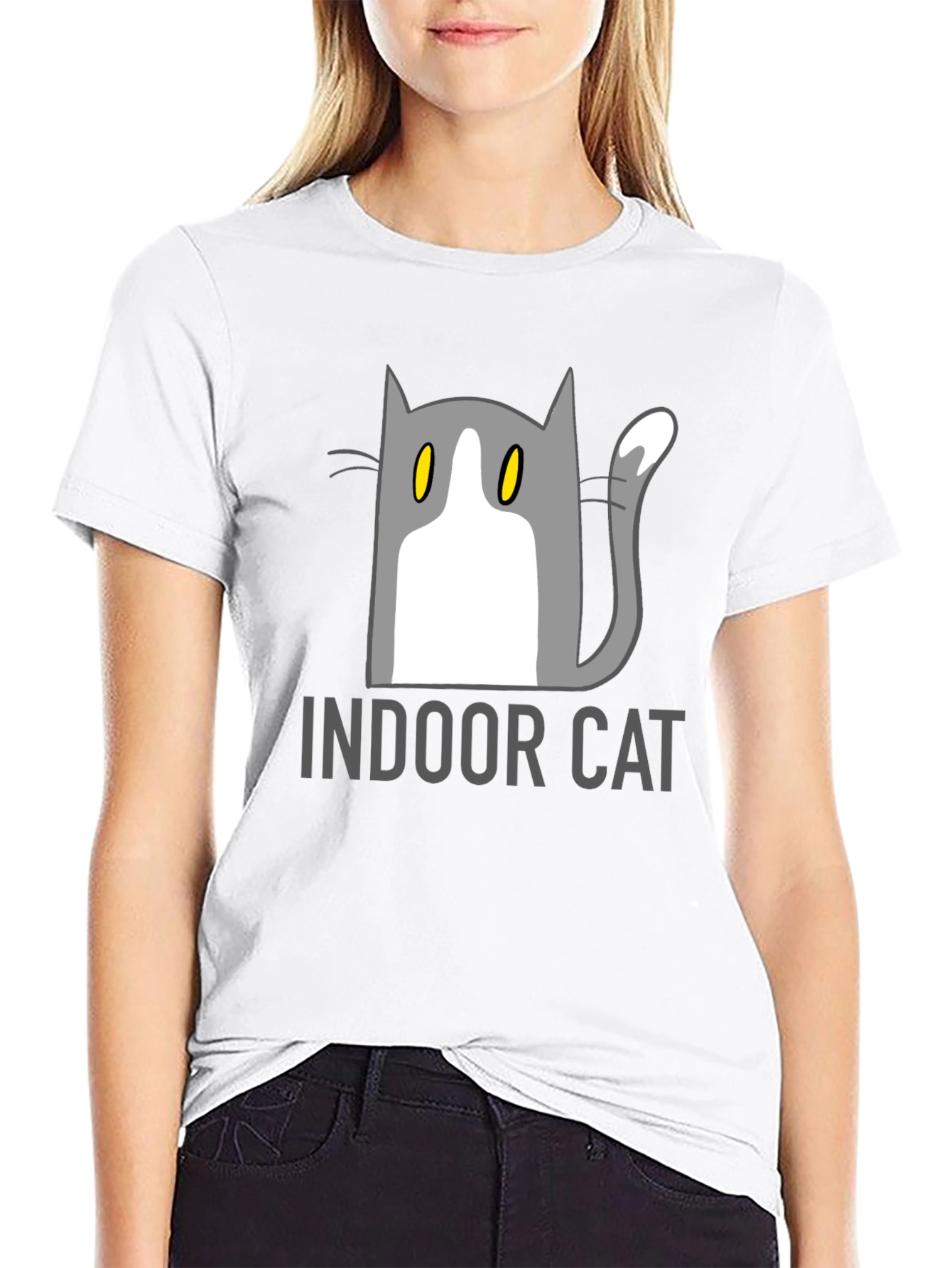 Indoor Cat Graphic T-Shirt - Unisex Black Tee