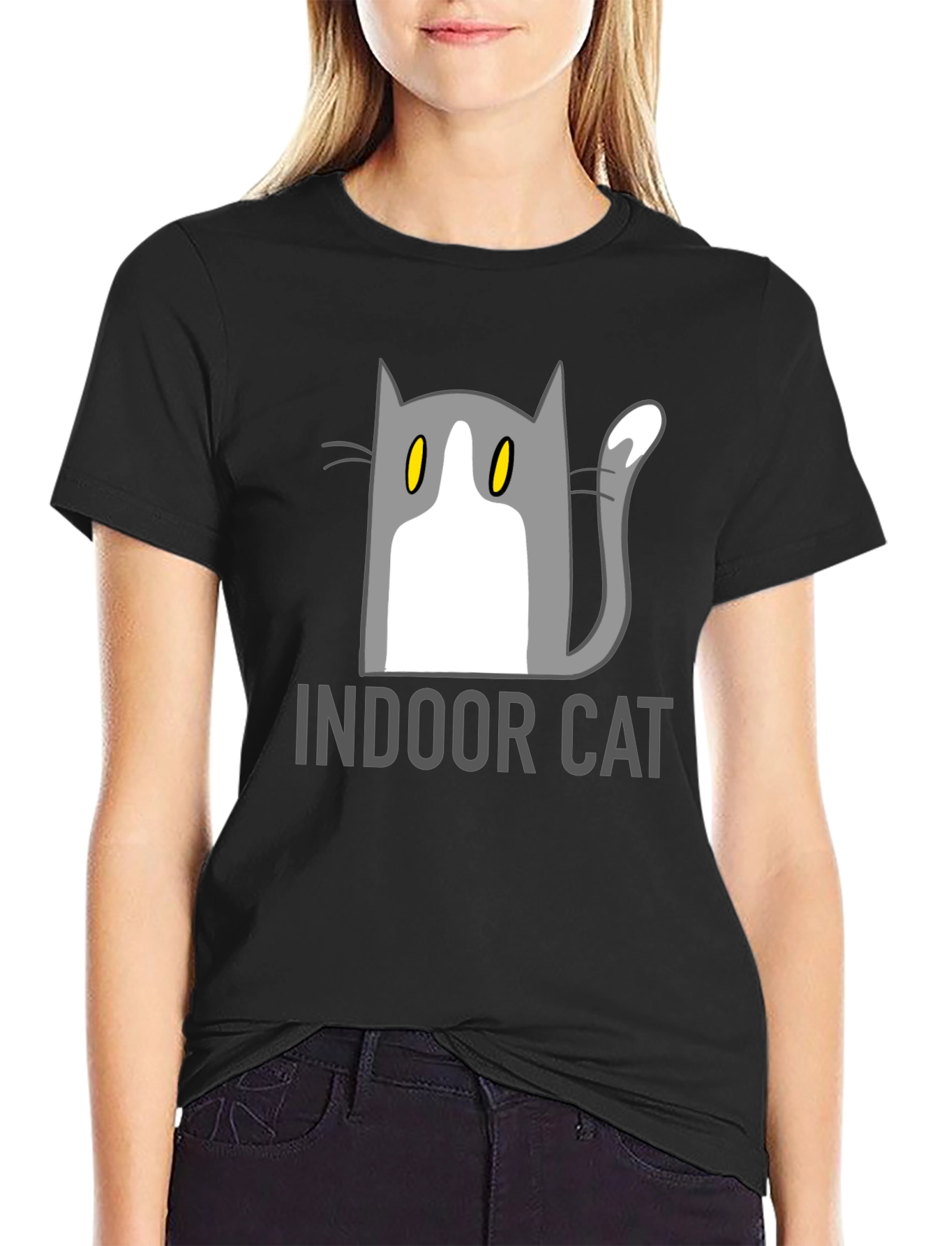 Indoor Cat Graphic T-Shirt - Unisex Black Tee
