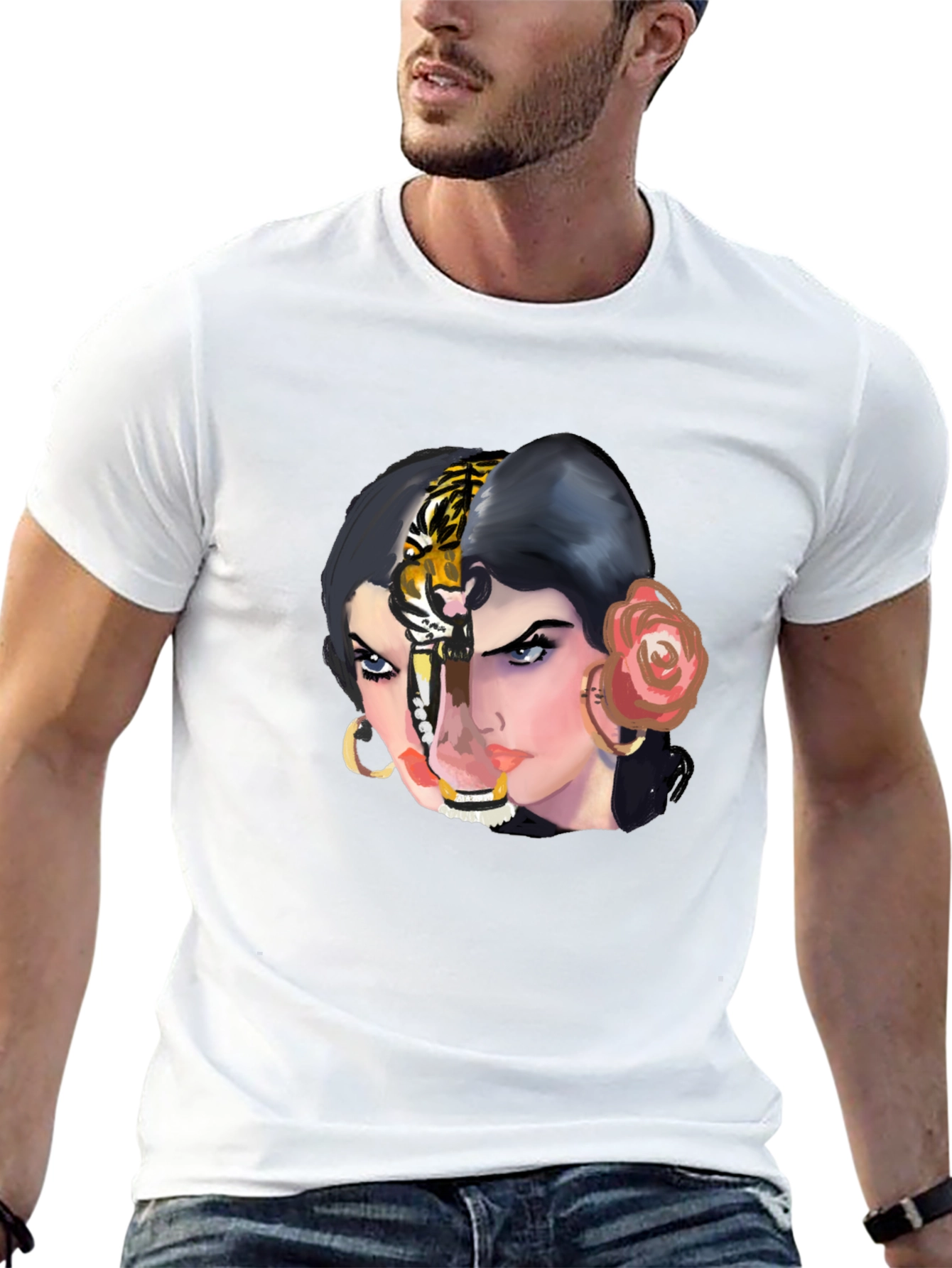 Tiger Woman Graphic Tee - Unique Unisex T-Shirt