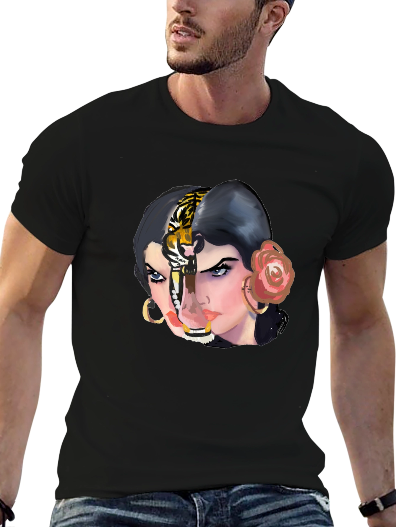 Tiger Woman Graphic Tee - Unique Unisex T-Shirt