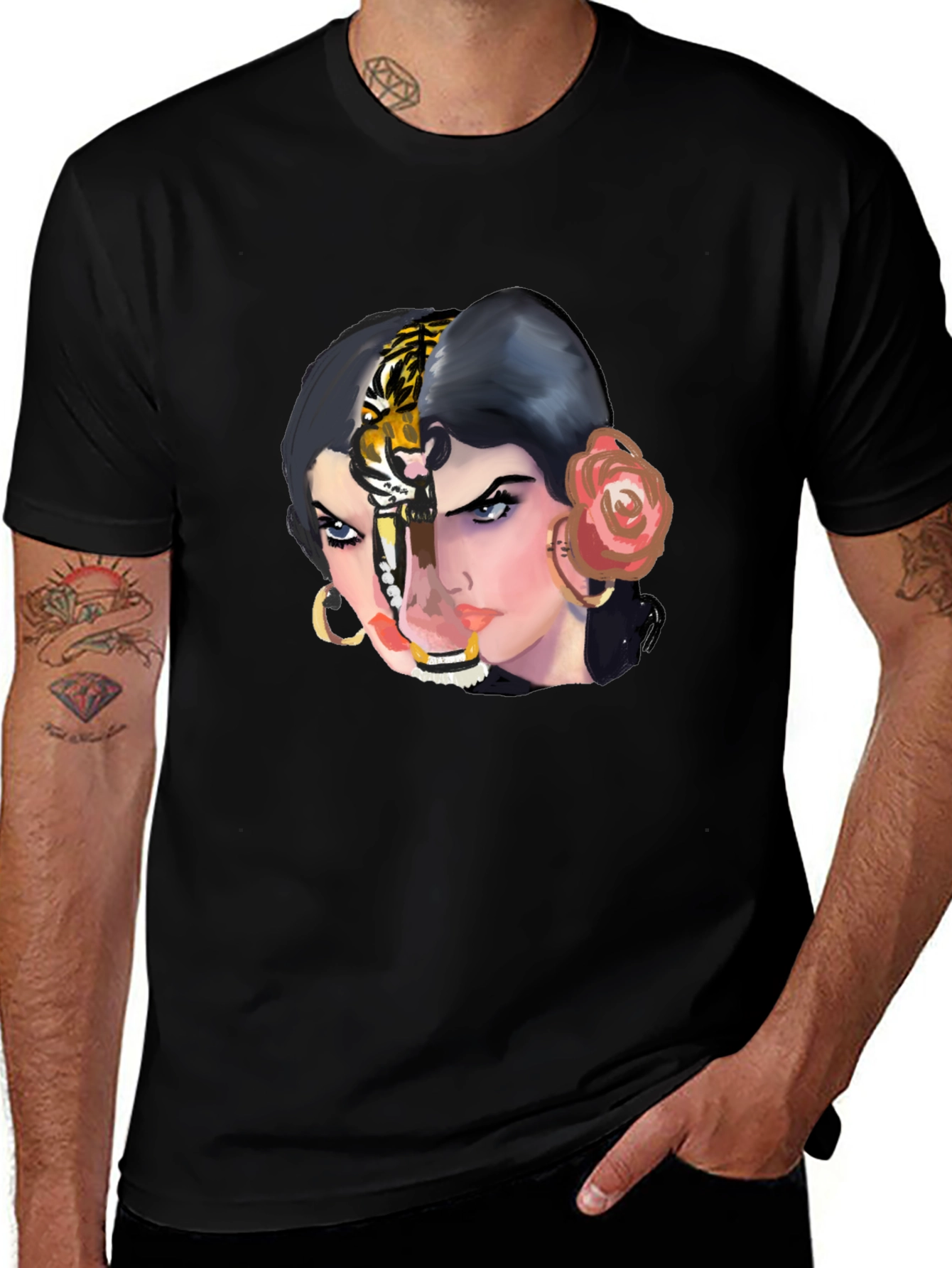 Tiger Woman Graphic Tee - Unique Unisex T-Shirt