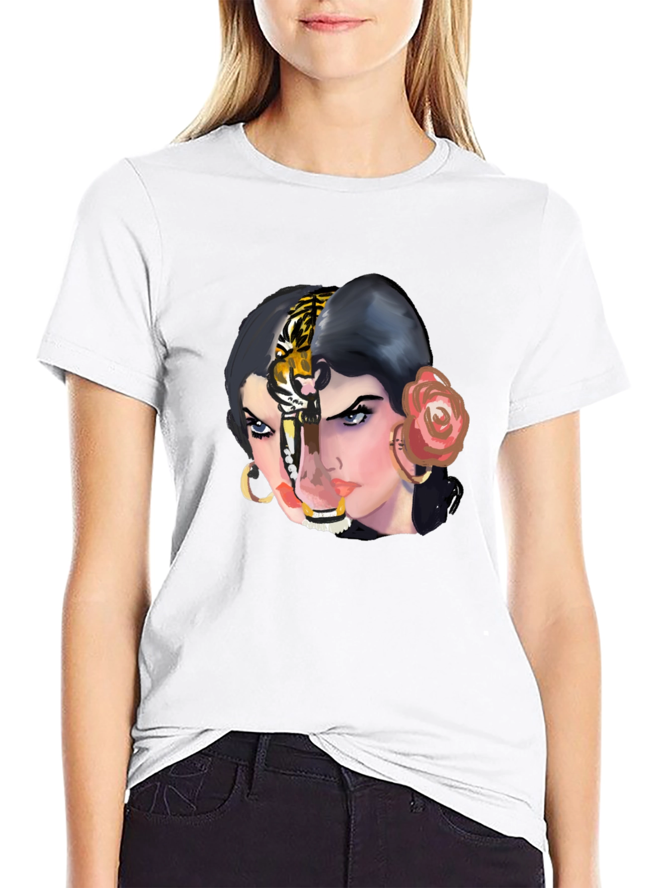 Tiger Woman Graphic Tee - Unique Unisex T-Shirt
