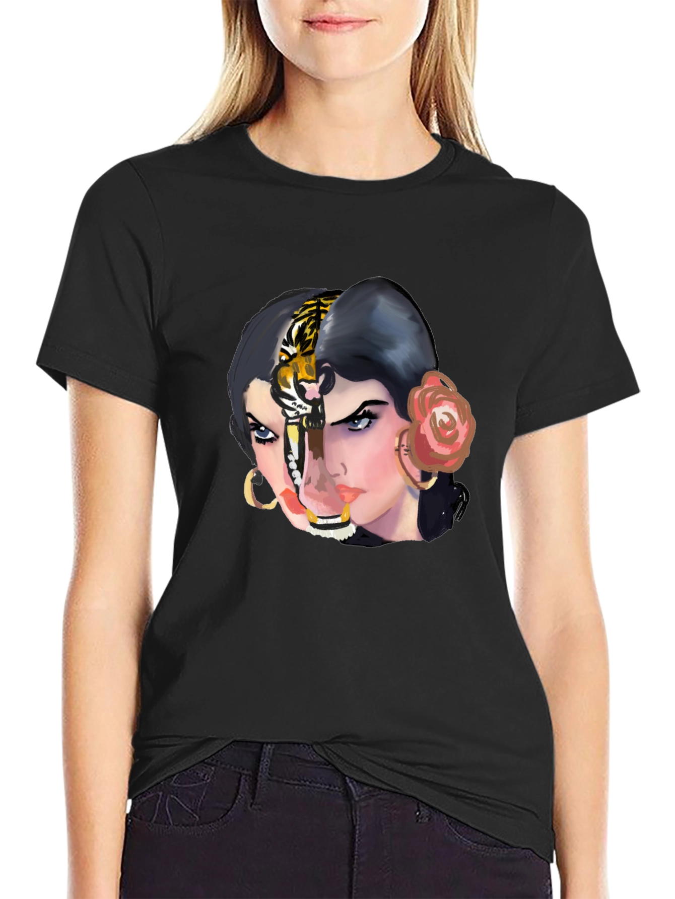 Tiger Woman Graphic Tee - Unique Unisex T-Shirt