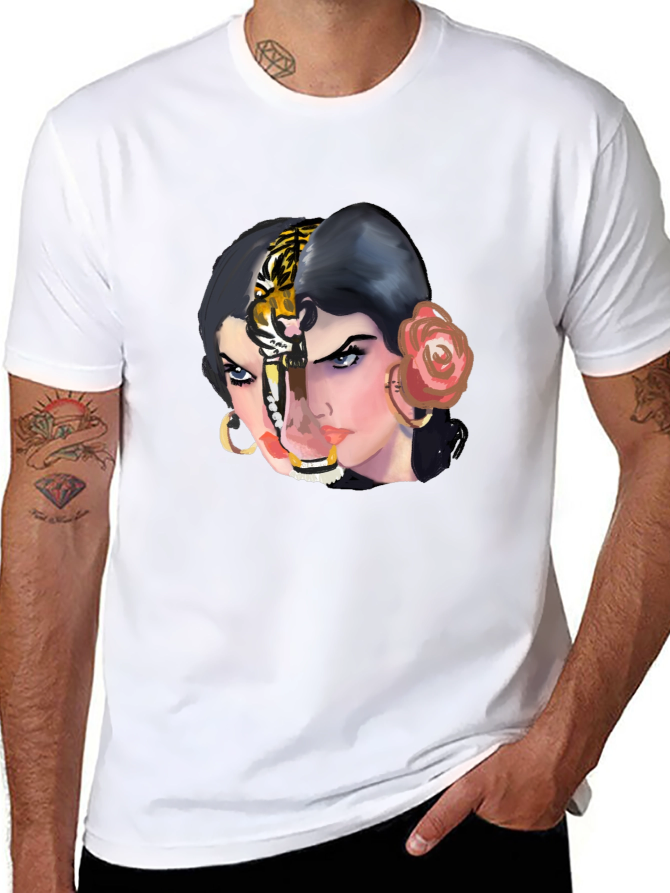 Tiger Woman Graphic Tee - Unique Unisex T-Shirt