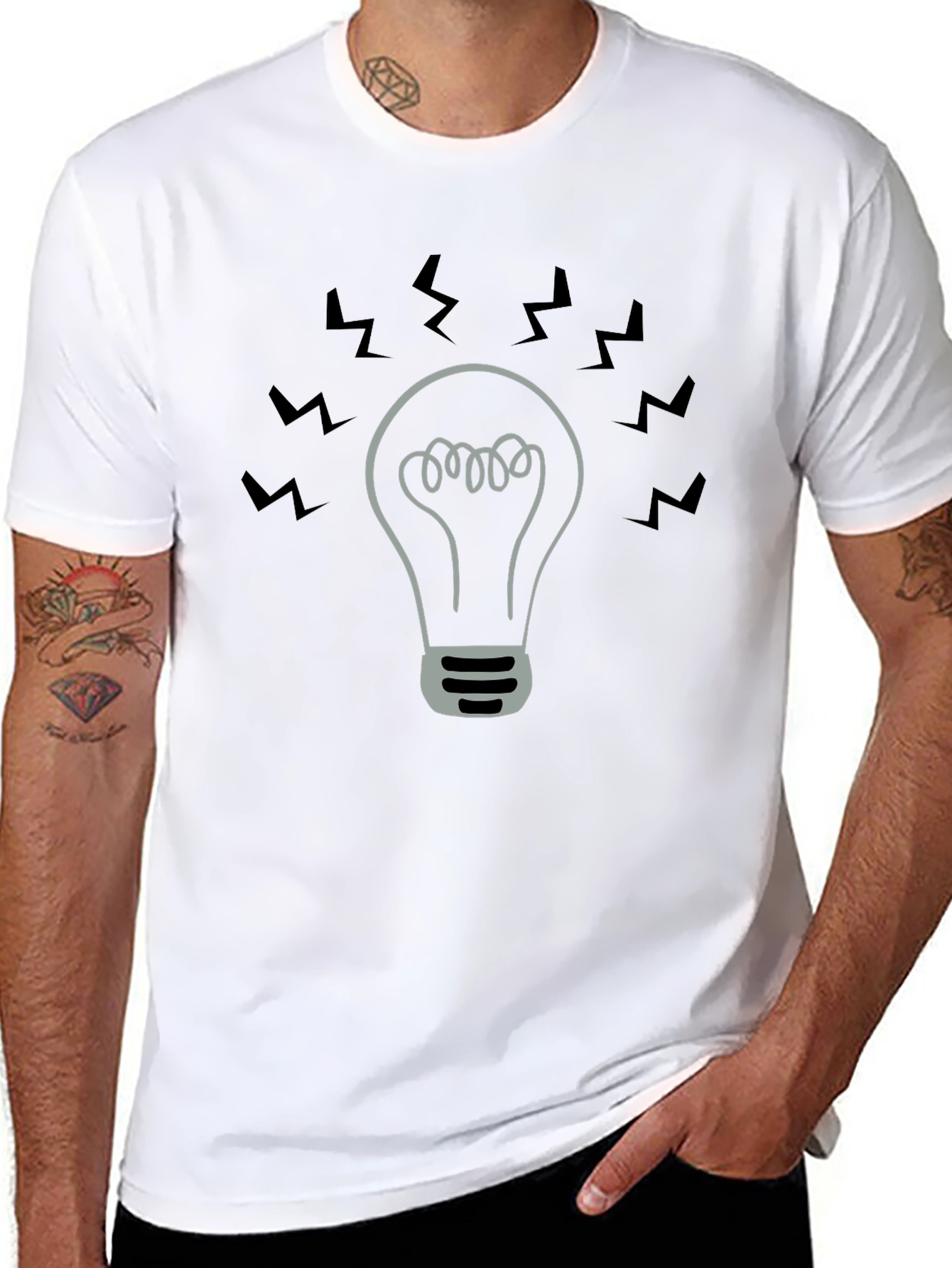 Bright Idea T-Shirt - Black Cotton Tee