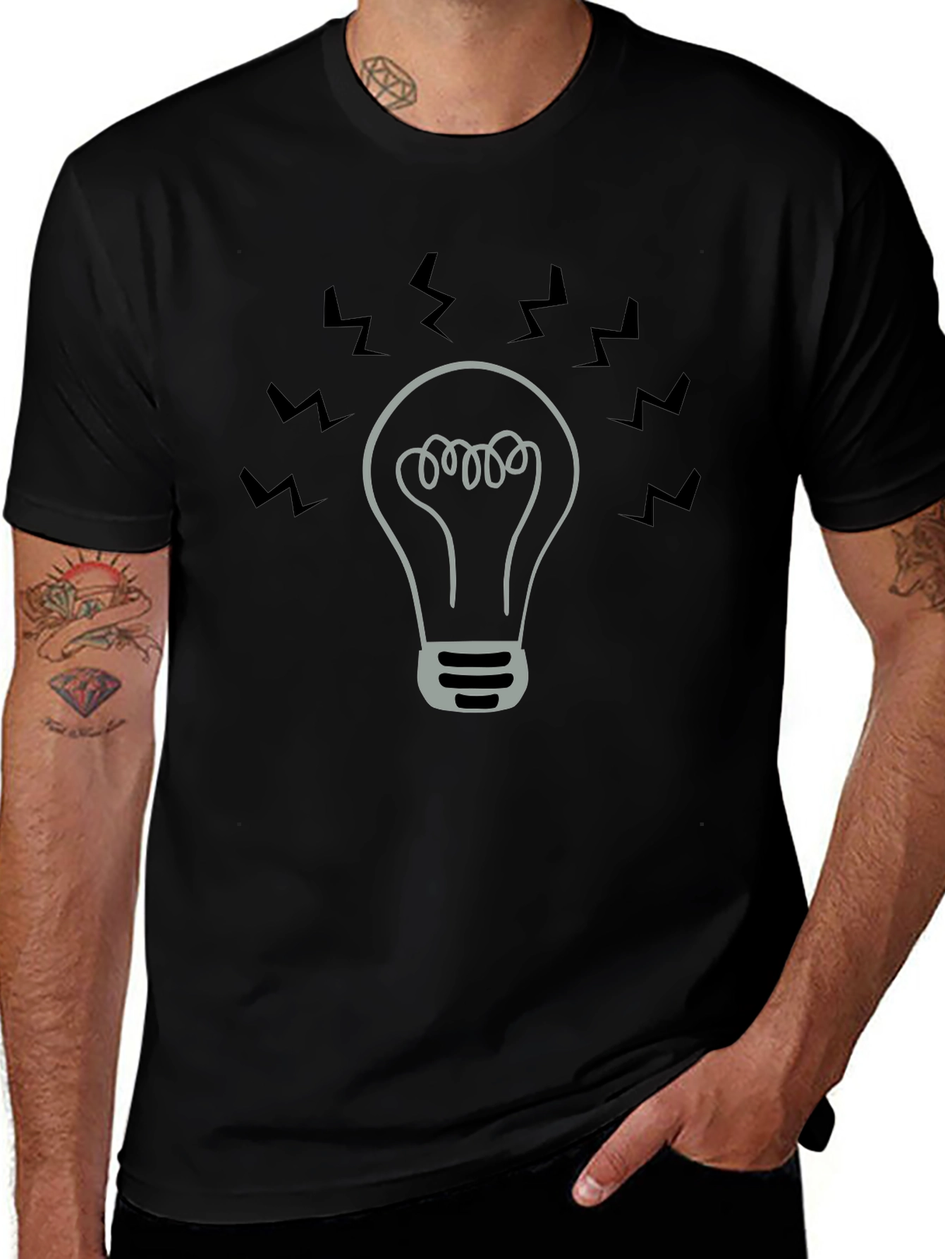 Bright Idea T-Shirt - Black Cotton Tee