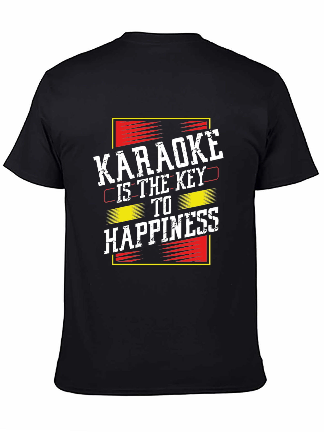 Karaoke is the Key to Happiness Black T-Shirt