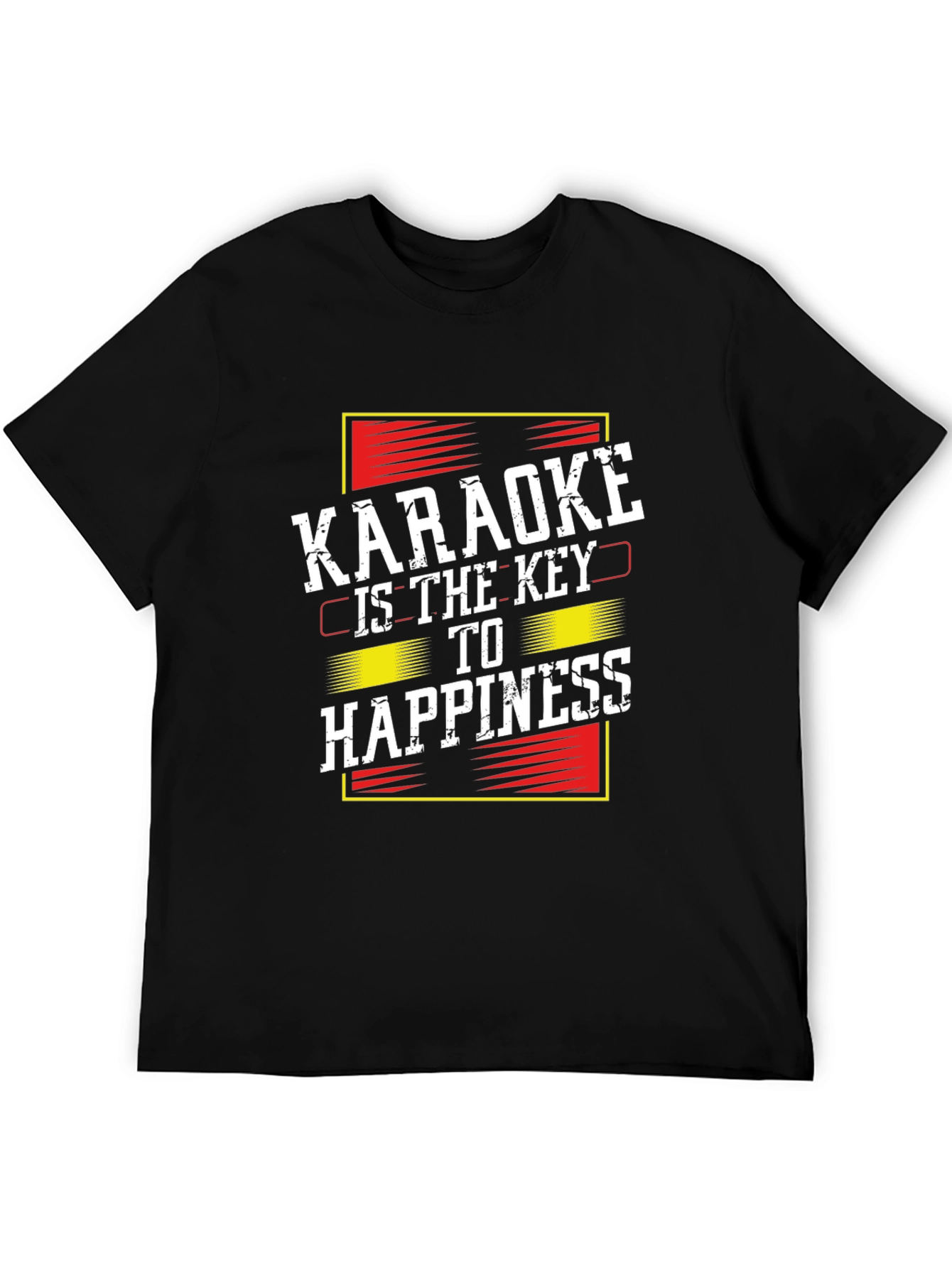 Karaoke is the Key to Happiness Black T-Shirt