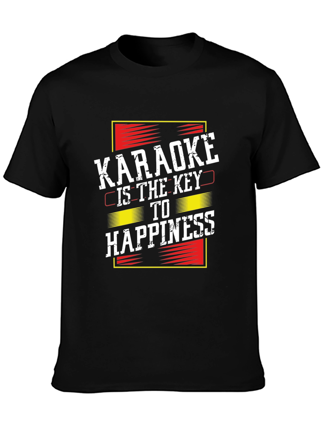 Karaoke is the Key to Happiness Black T-Shirt