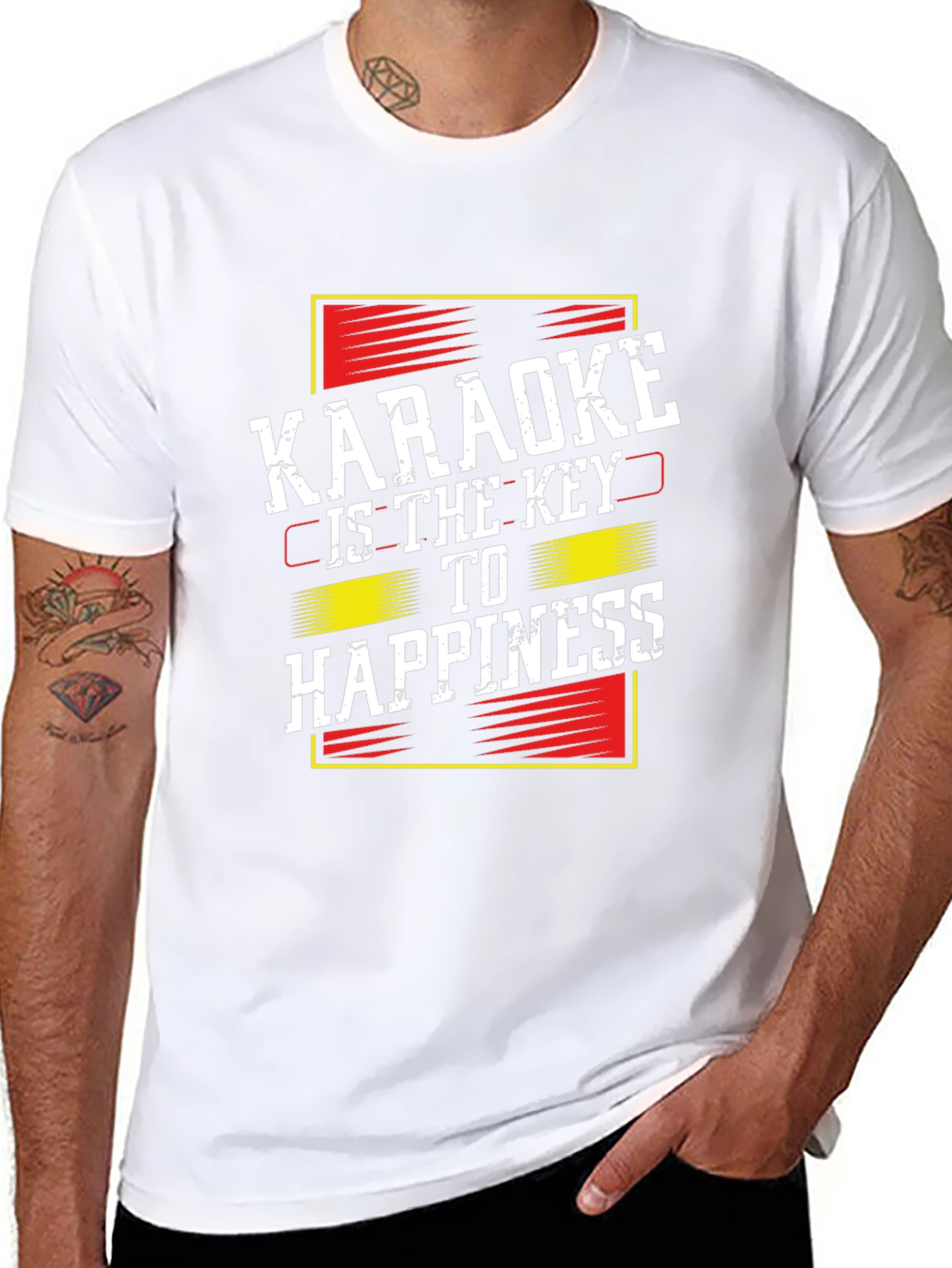 Karaoke is the Key to Happiness Black T-Shirt