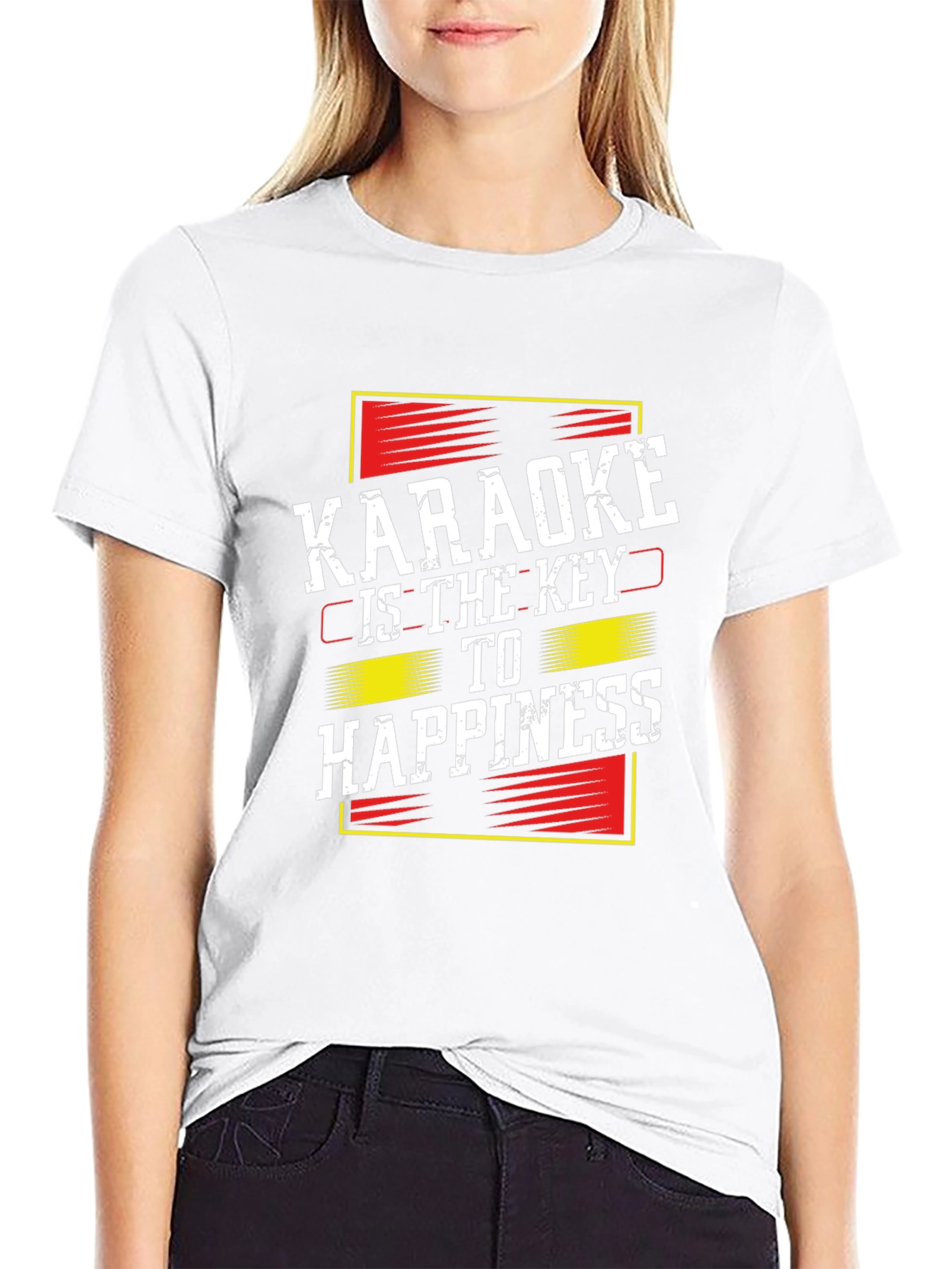 Karaoke is the Key to Happiness Black T-Shirt