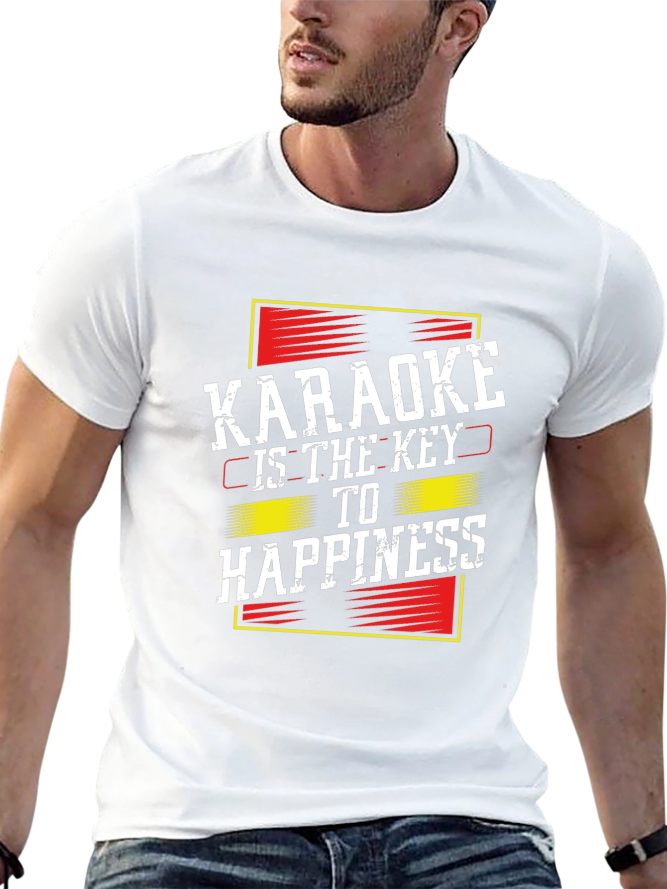 Karaoke is the Key to Happiness Black T-Shirt