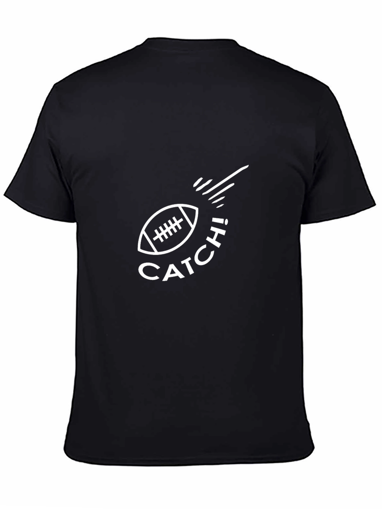 Catch! Football Graphic Black T-Shirt