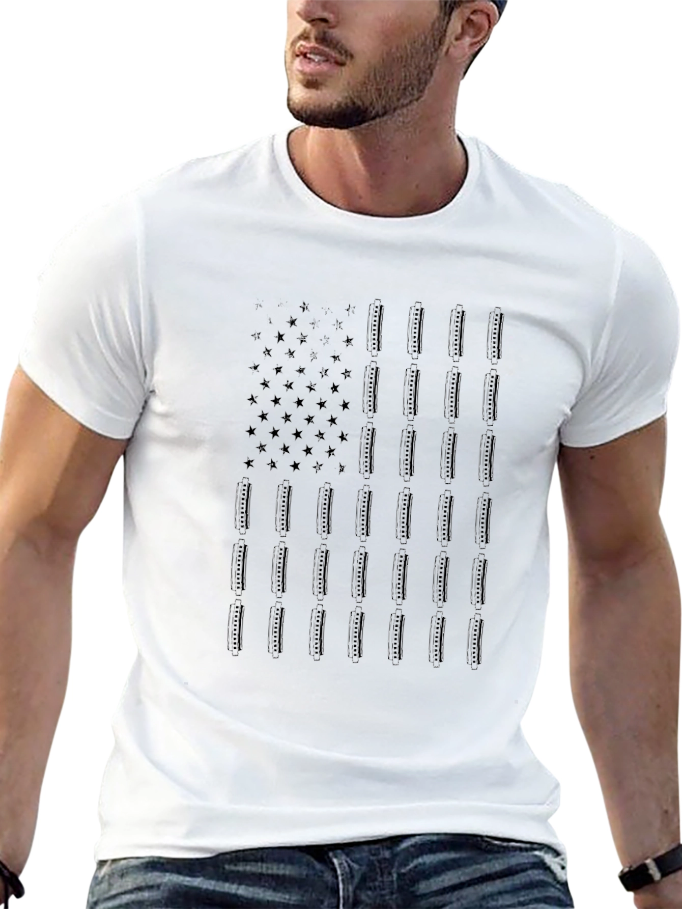 American Flag Tee - Black Patriotic Shirt