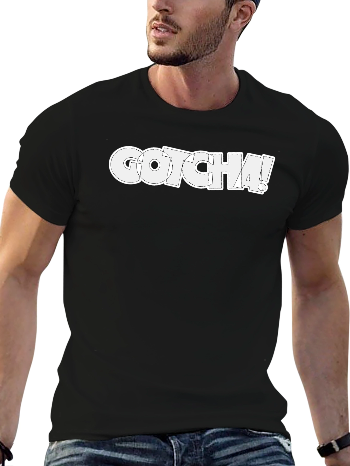 Gotcha! Graphic Print Crew Neck T-Shirt