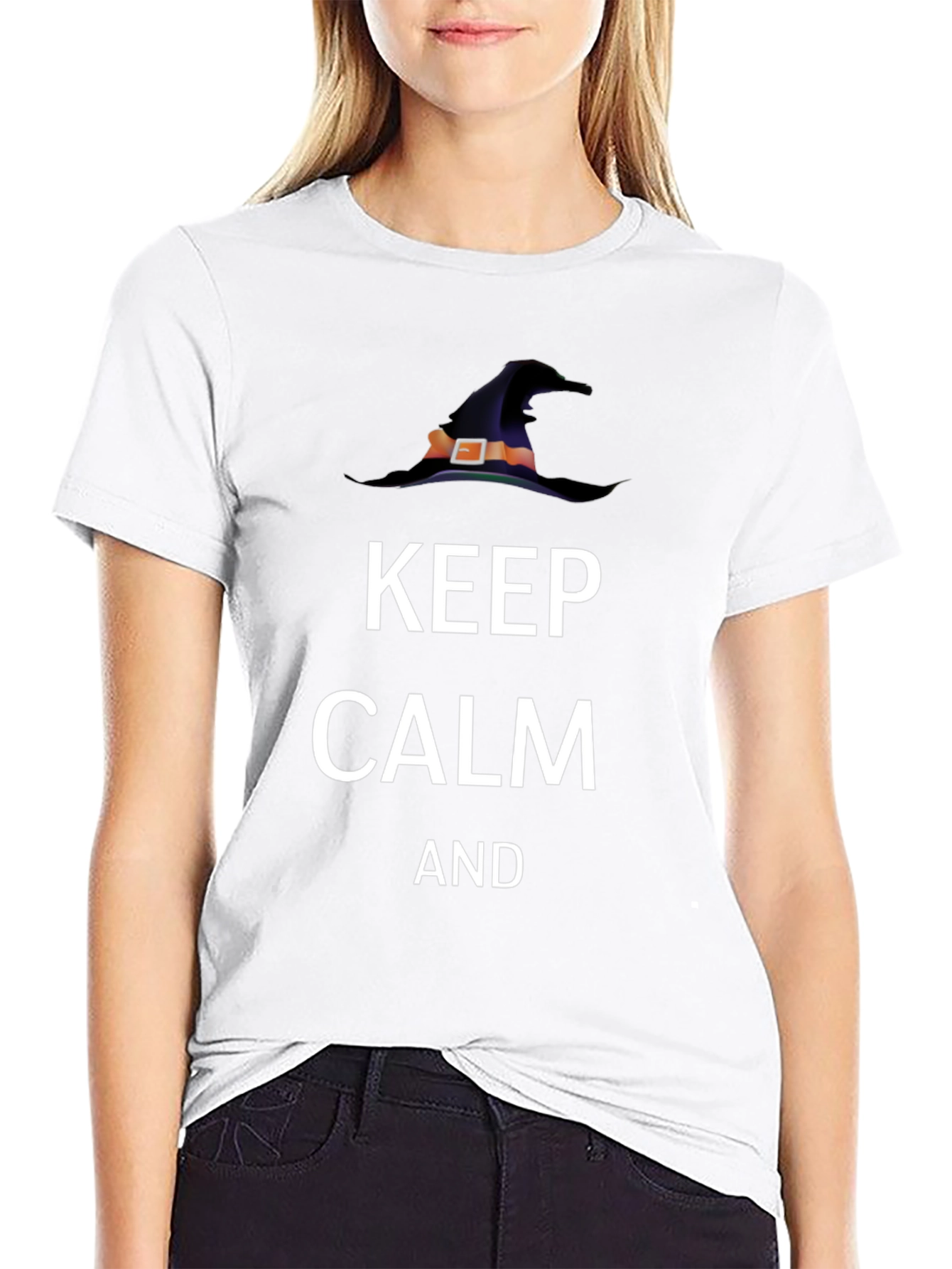 Keep Calm Witch Hat T-Shirt - Halloween Tee