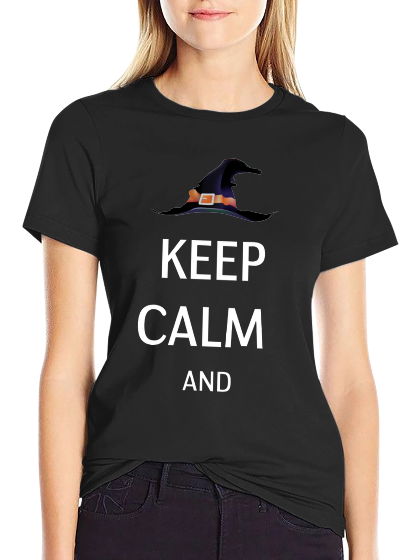 Keep Calm Witch Hat T-Shirt - Halloween Tee