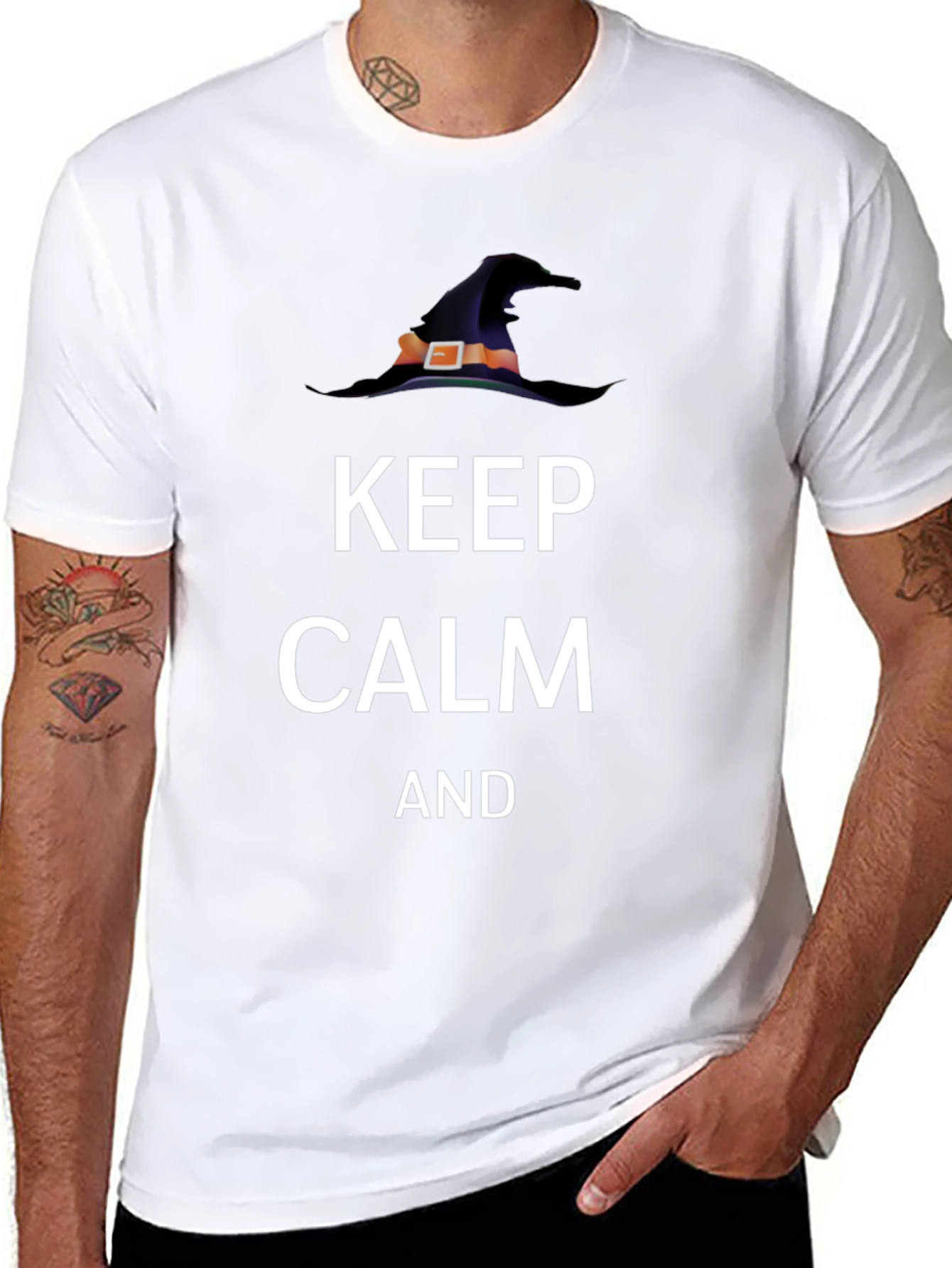 Keep Calm Witch Hat T-Shirt - Halloween Tee