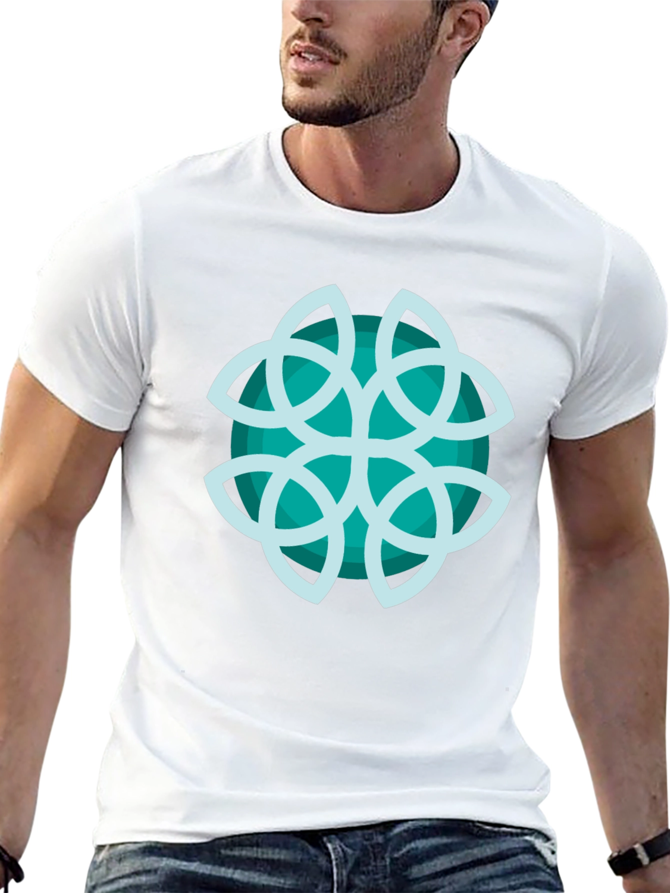 Abstract Teal Graphic Tee
