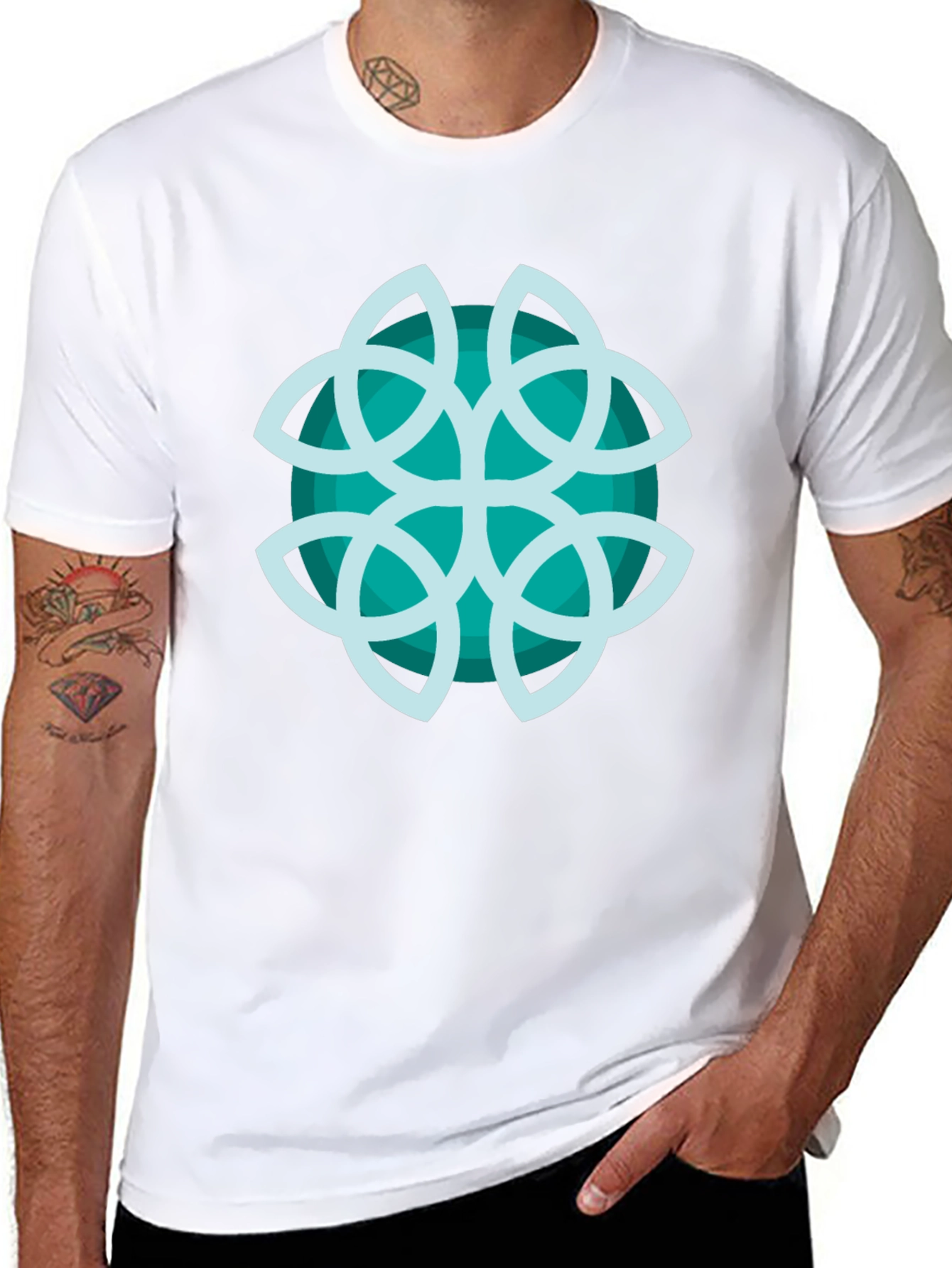 Abstract Teal Graphic Tee