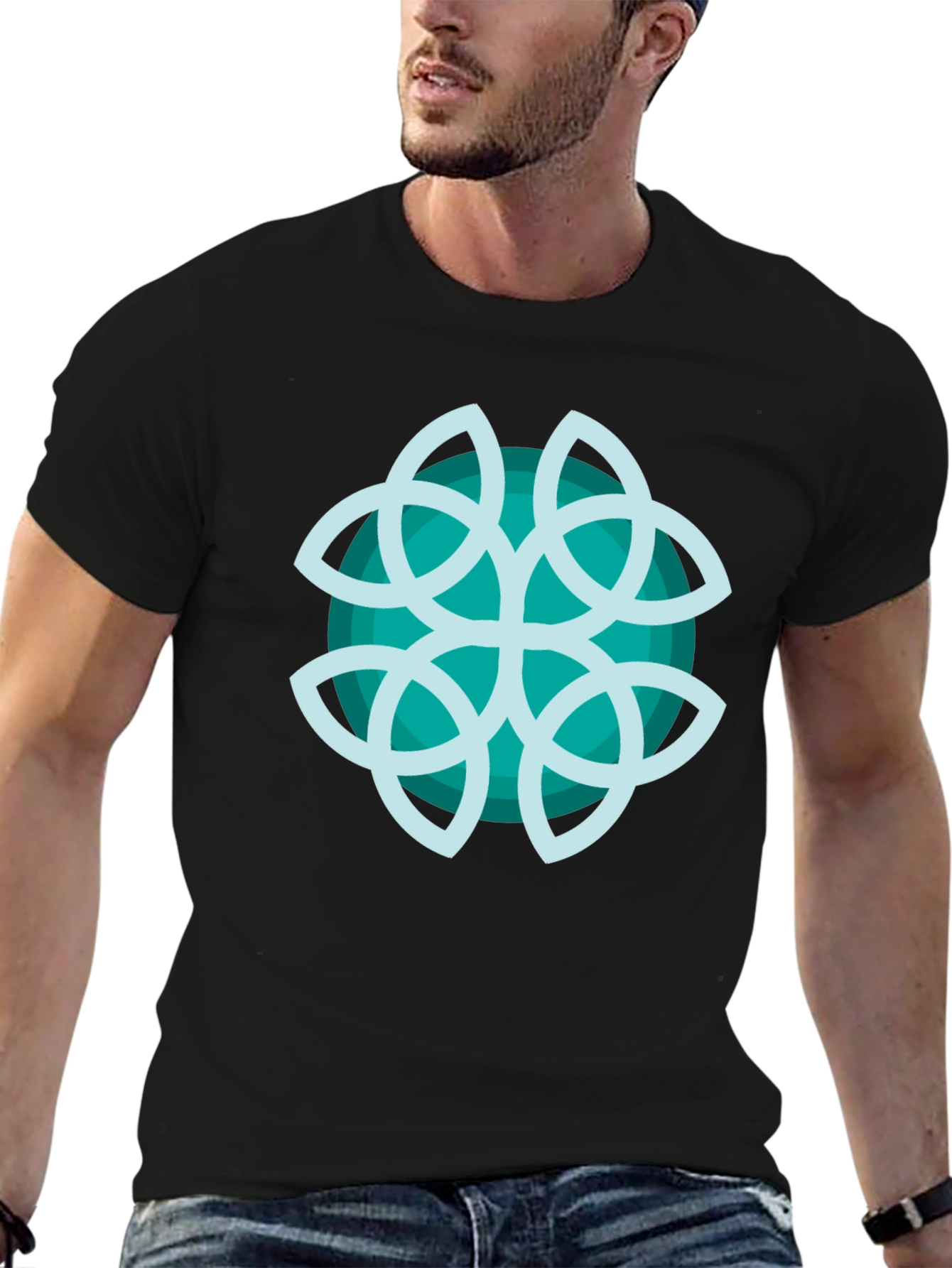 Abstract Teal Graphic Tee