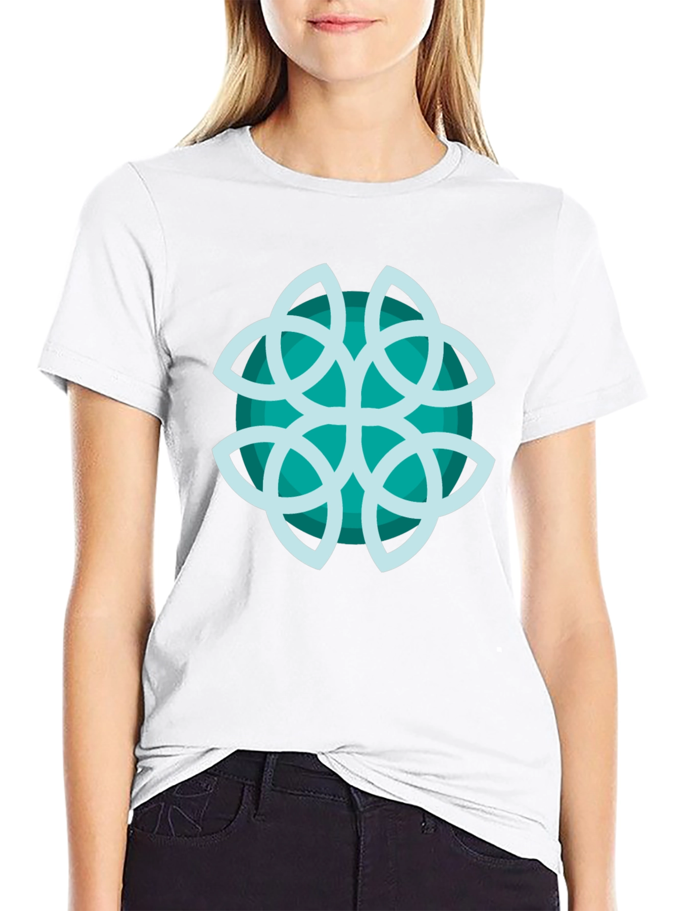 Abstract Teal Graphic Tee