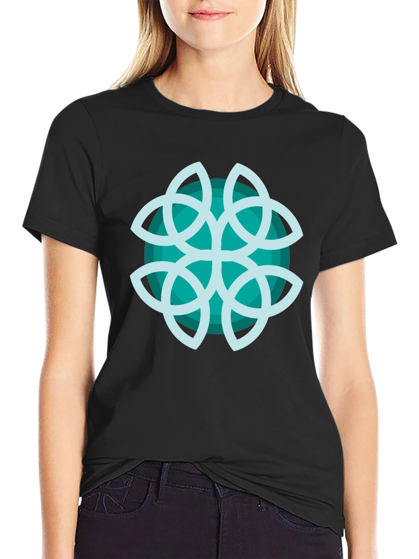 Abstract Teal Graphic Tee