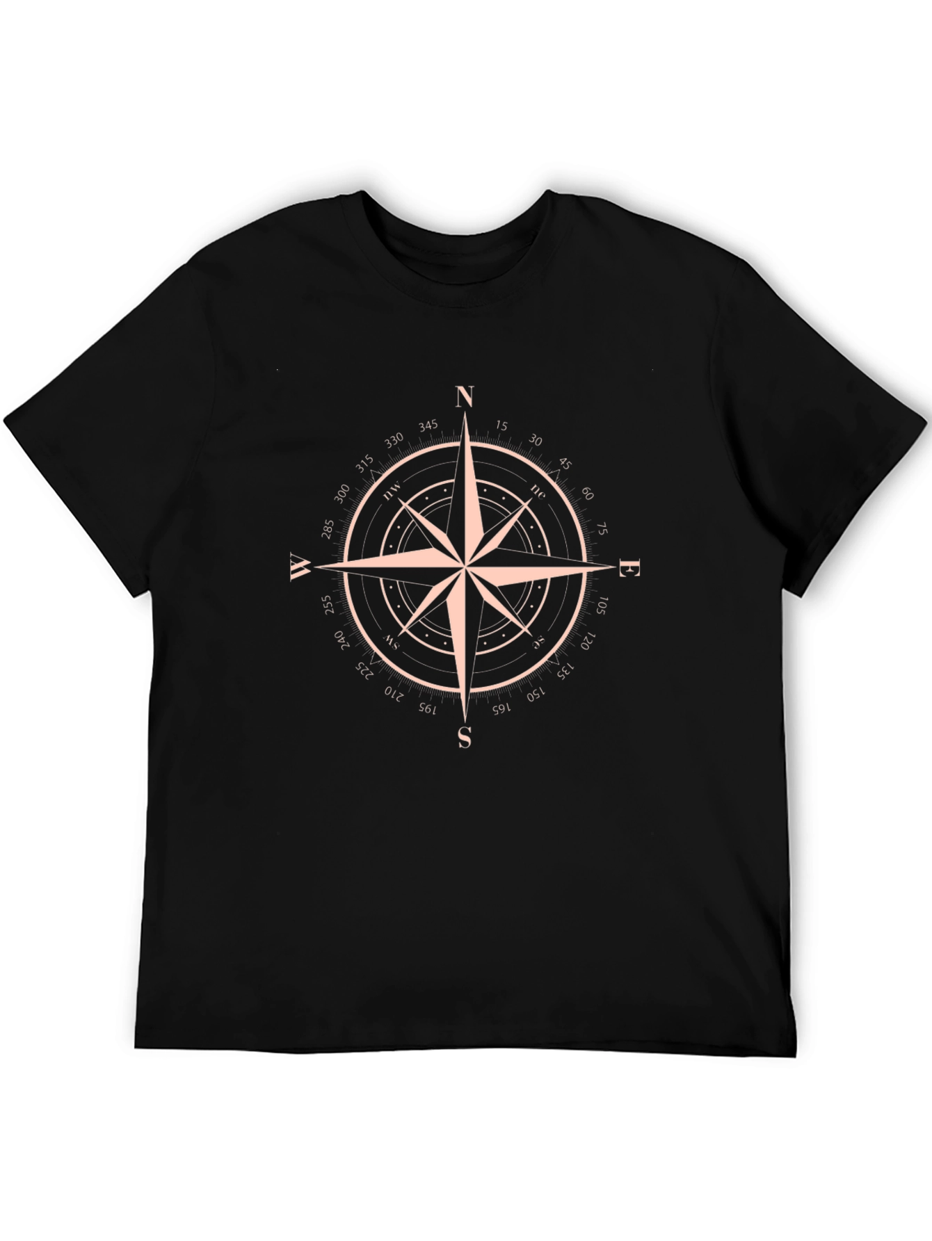 Compass Graphic Mens Black T-Shirt