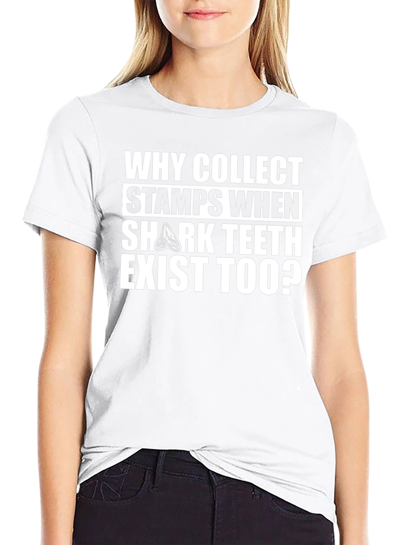 Why Collect Stamps? Shark Teeth Graphic Tee