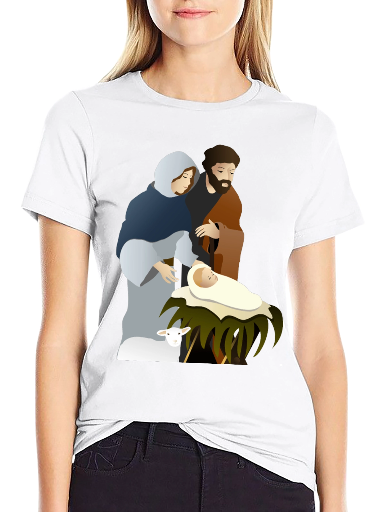 Nativity Scene Graphic Tee - Classic Holiday Shirt