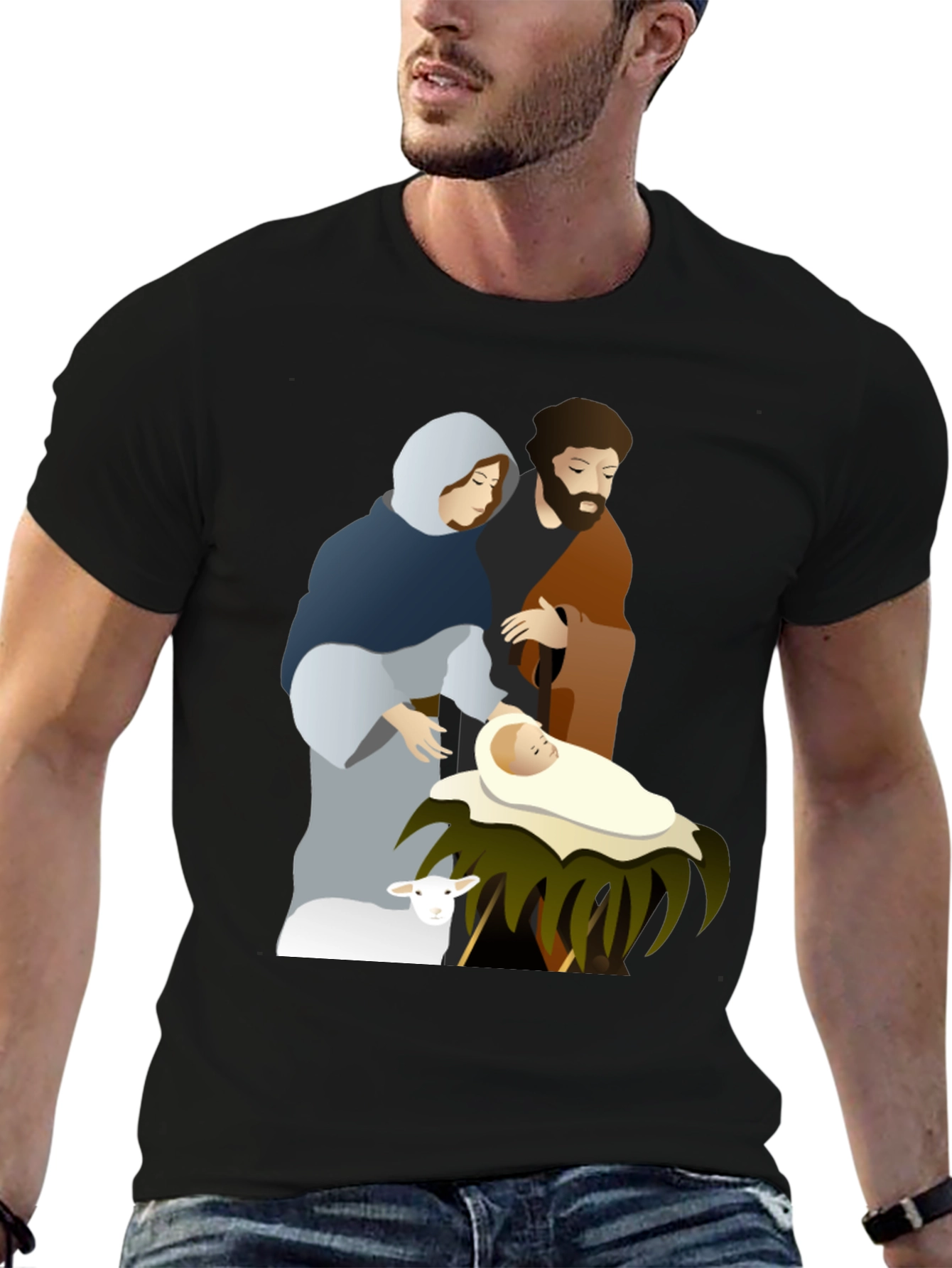 Nativity Scene Graphic Tee - Classic Holiday Shirt