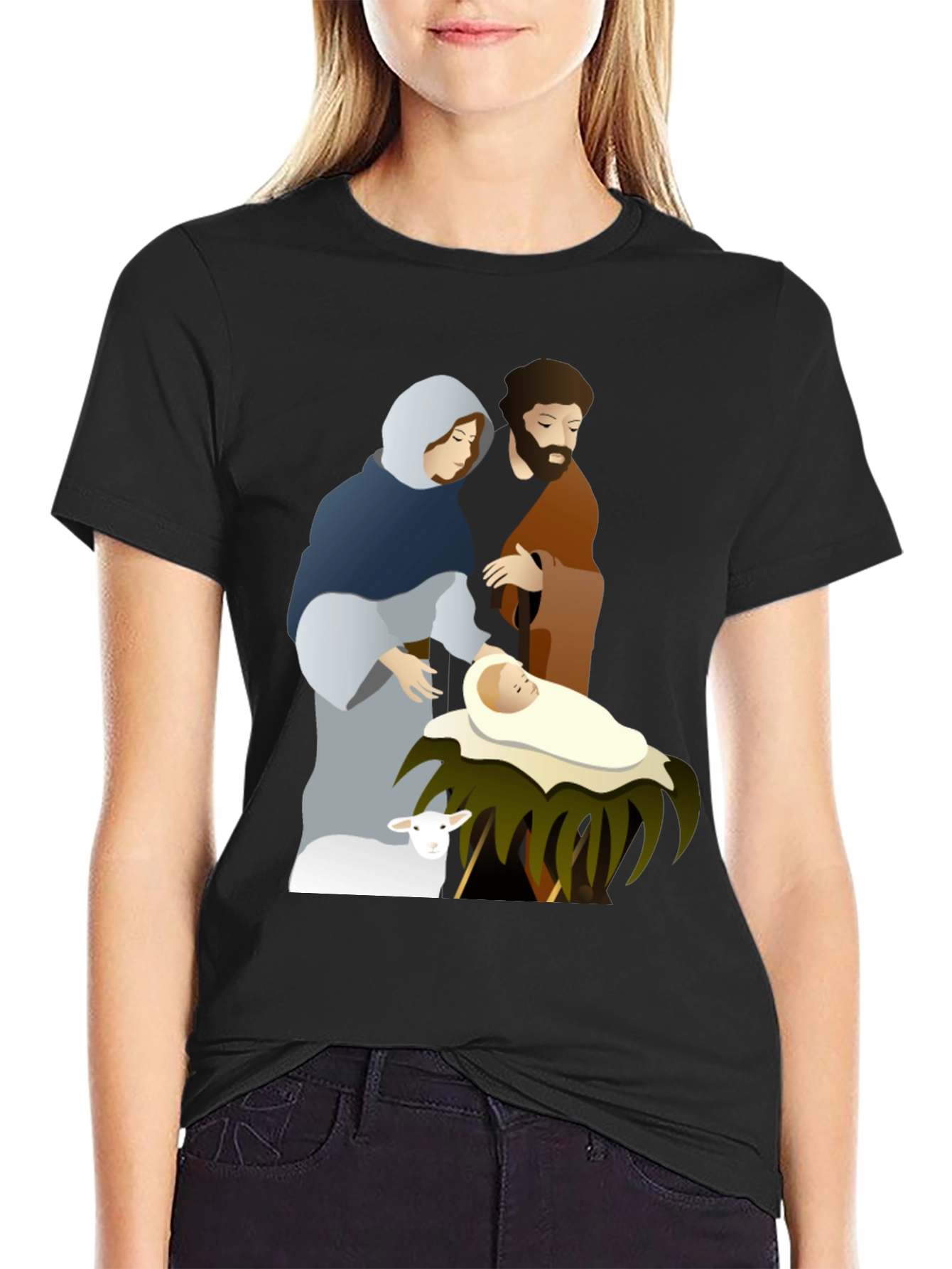 Nativity Scene Graphic Tee - Classic Holiday Shirt