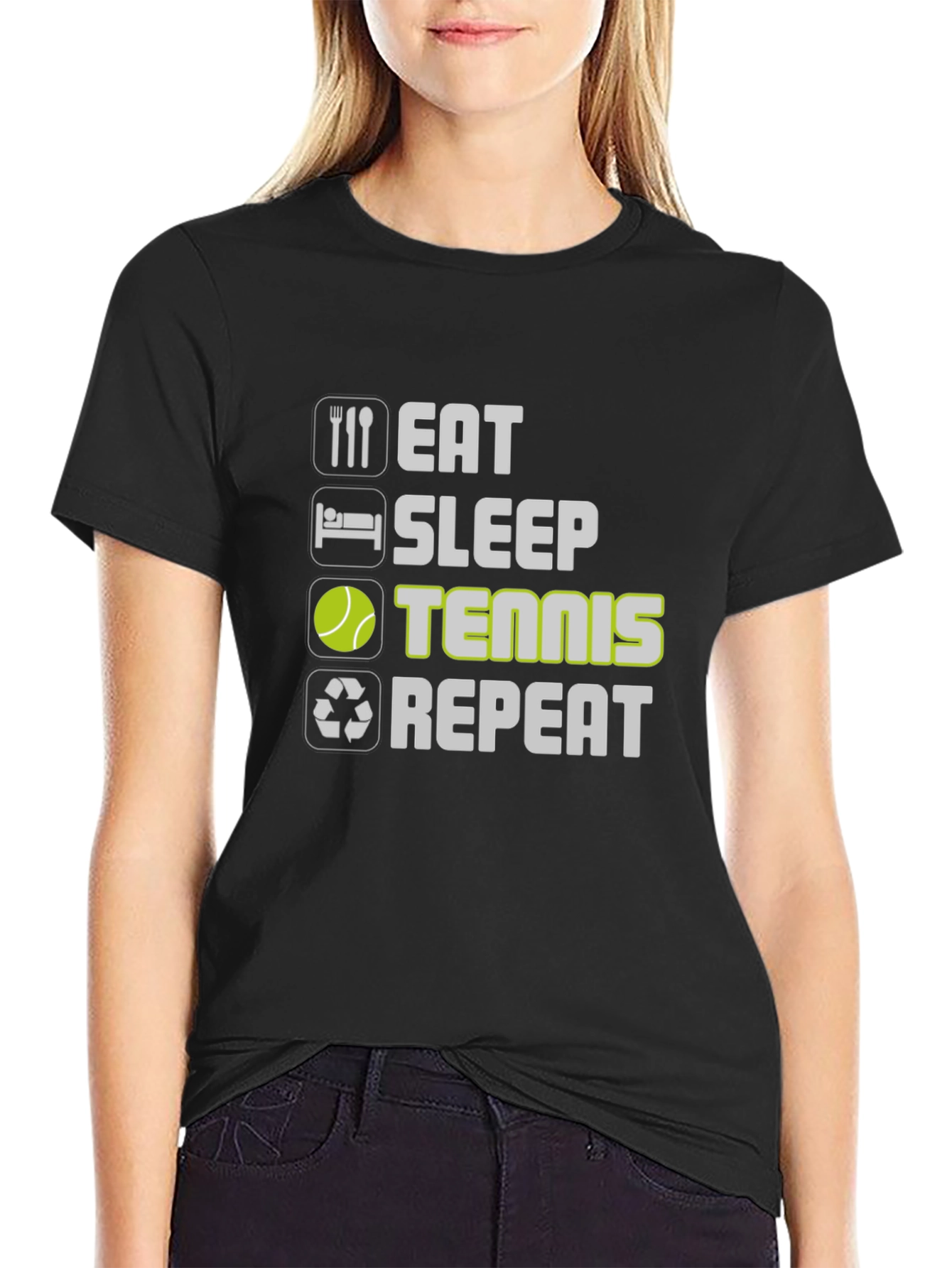 Eat Sleep Tennis Repeat Graphic Tee