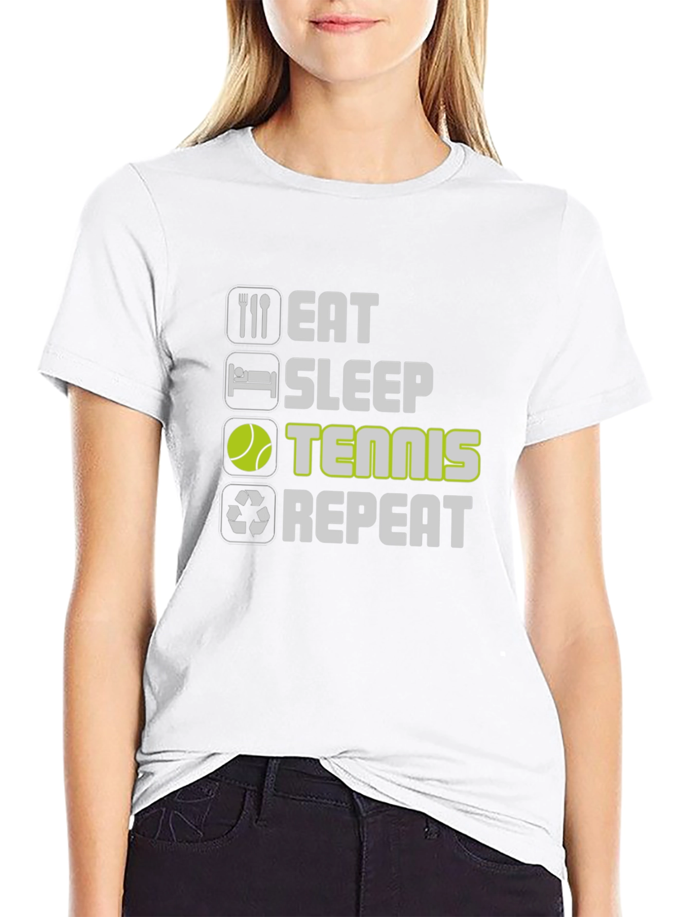 Eat Sleep Tennis Repeat Graphic Tee