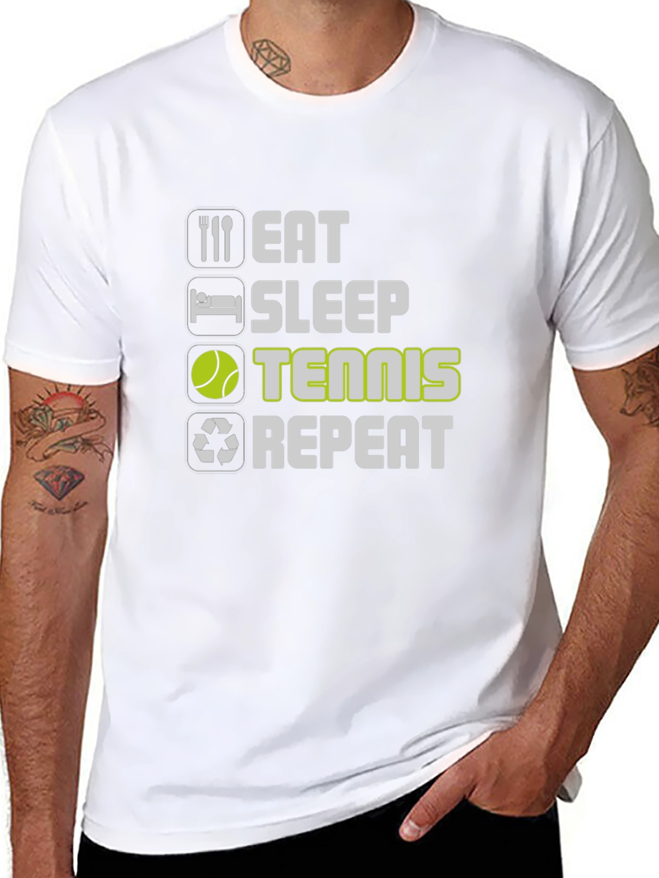 Eat Sleep Tennis Repeat Graphic Tee