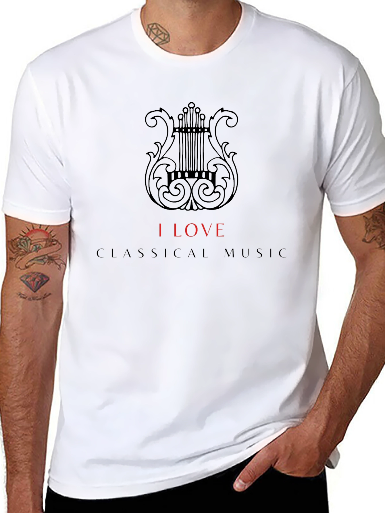 I Love Classical Music Black T-Shirt
