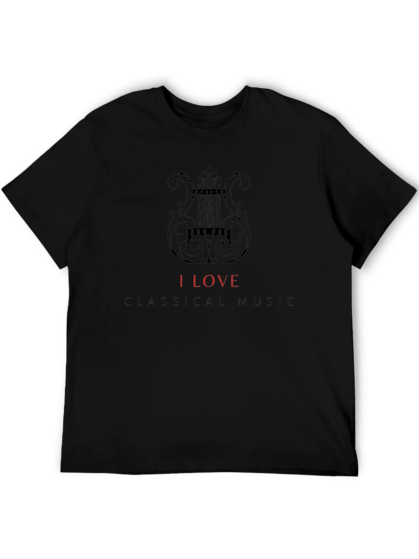 I Love Classical Music Black T-Shirt