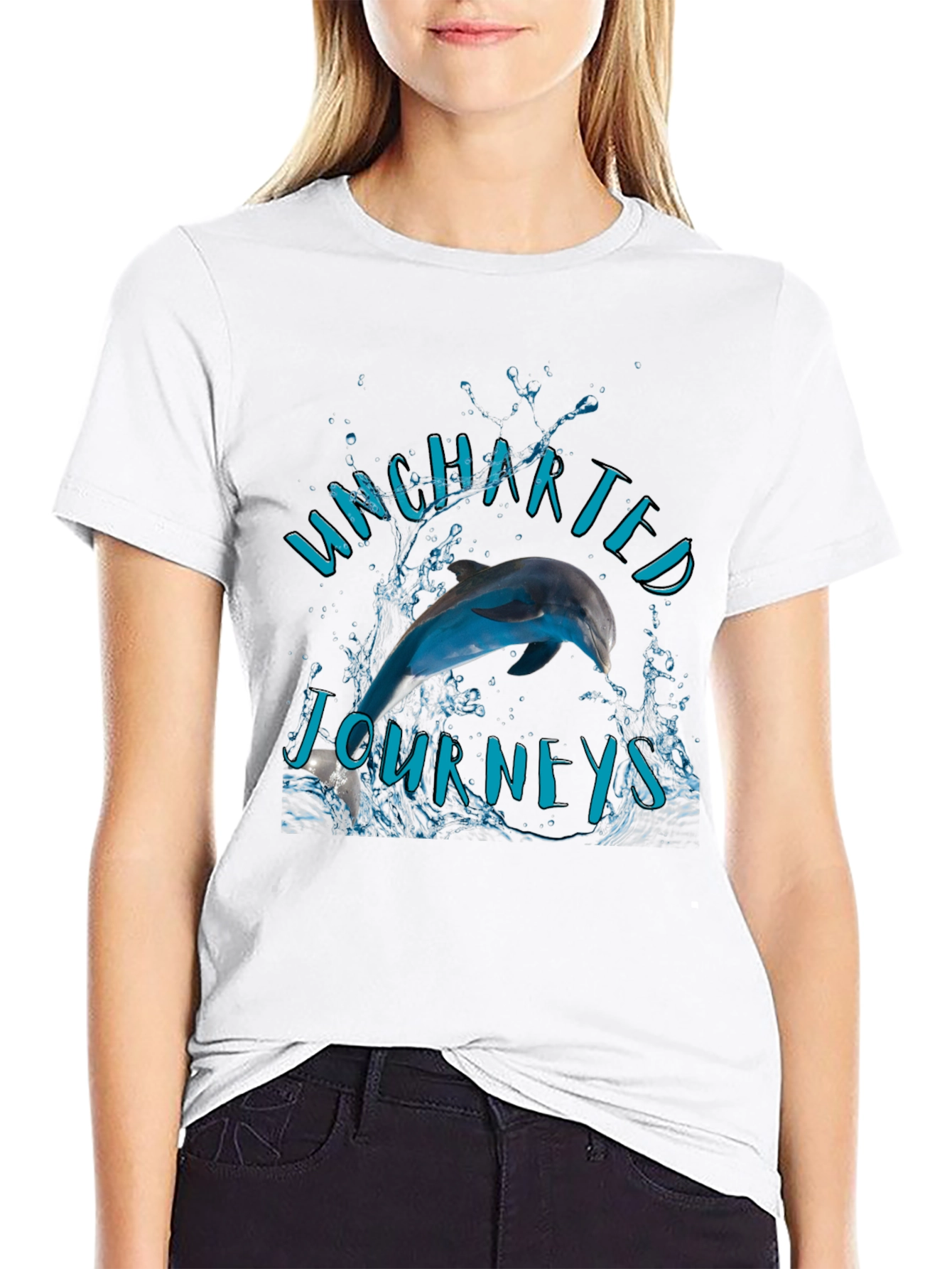 Uncharted Journeys Dolphin Graphic T-Shirt