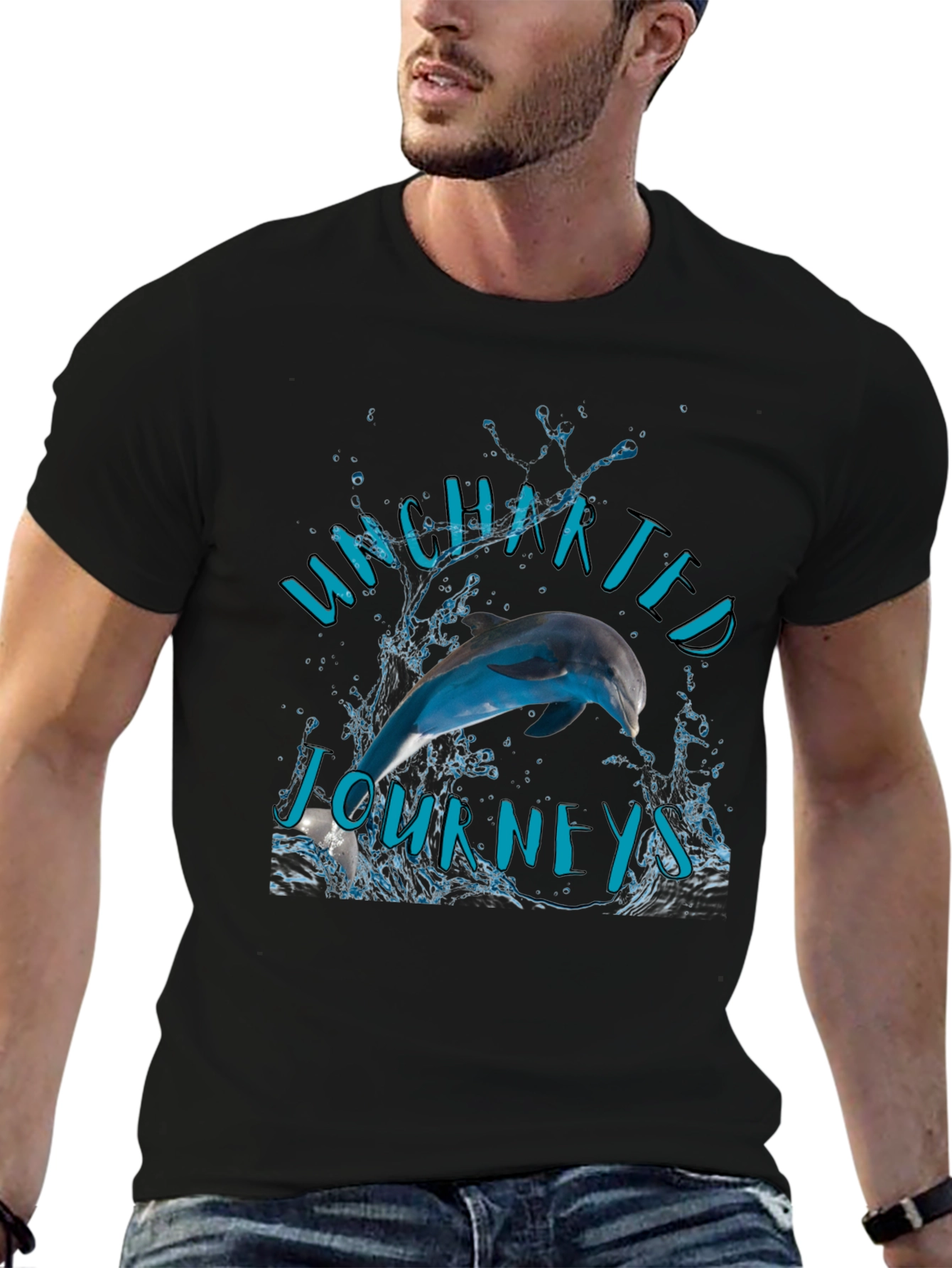 Uncharted Journeys Dolphin Graphic T-Shirt