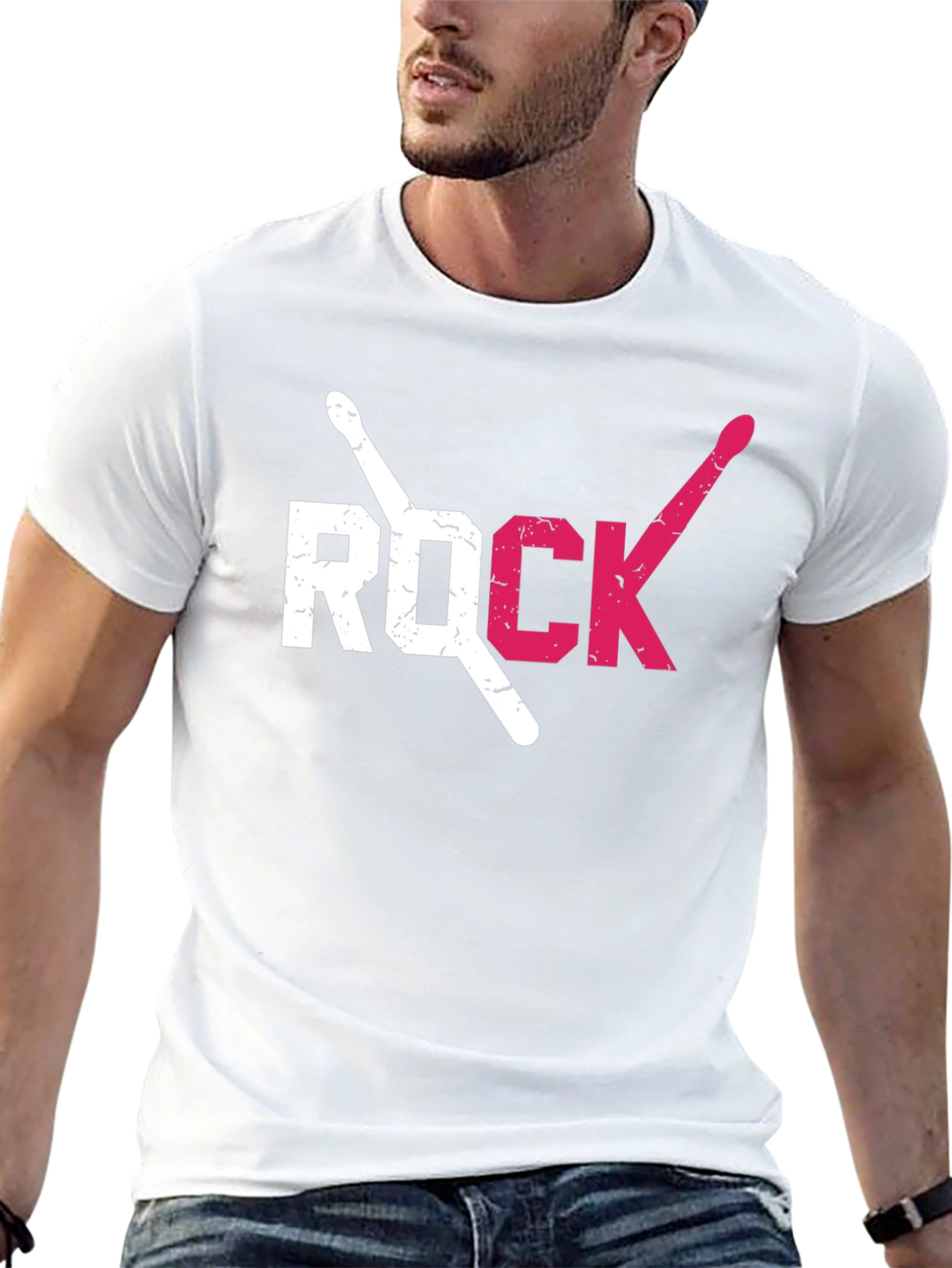Rock Music Drum Sticks Graphic T-Shirt