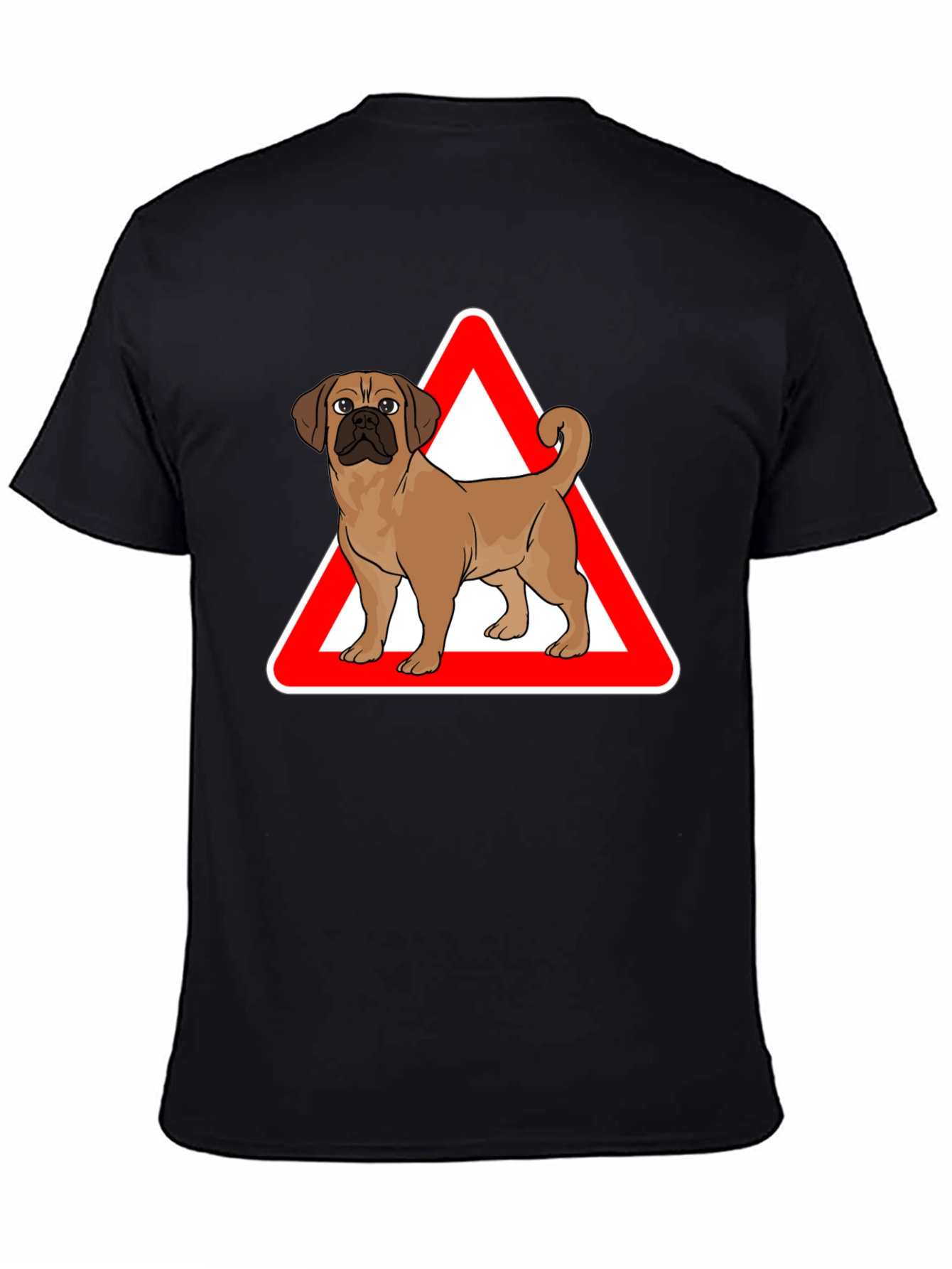 Dog Warning Sign Graphic T-Shirt