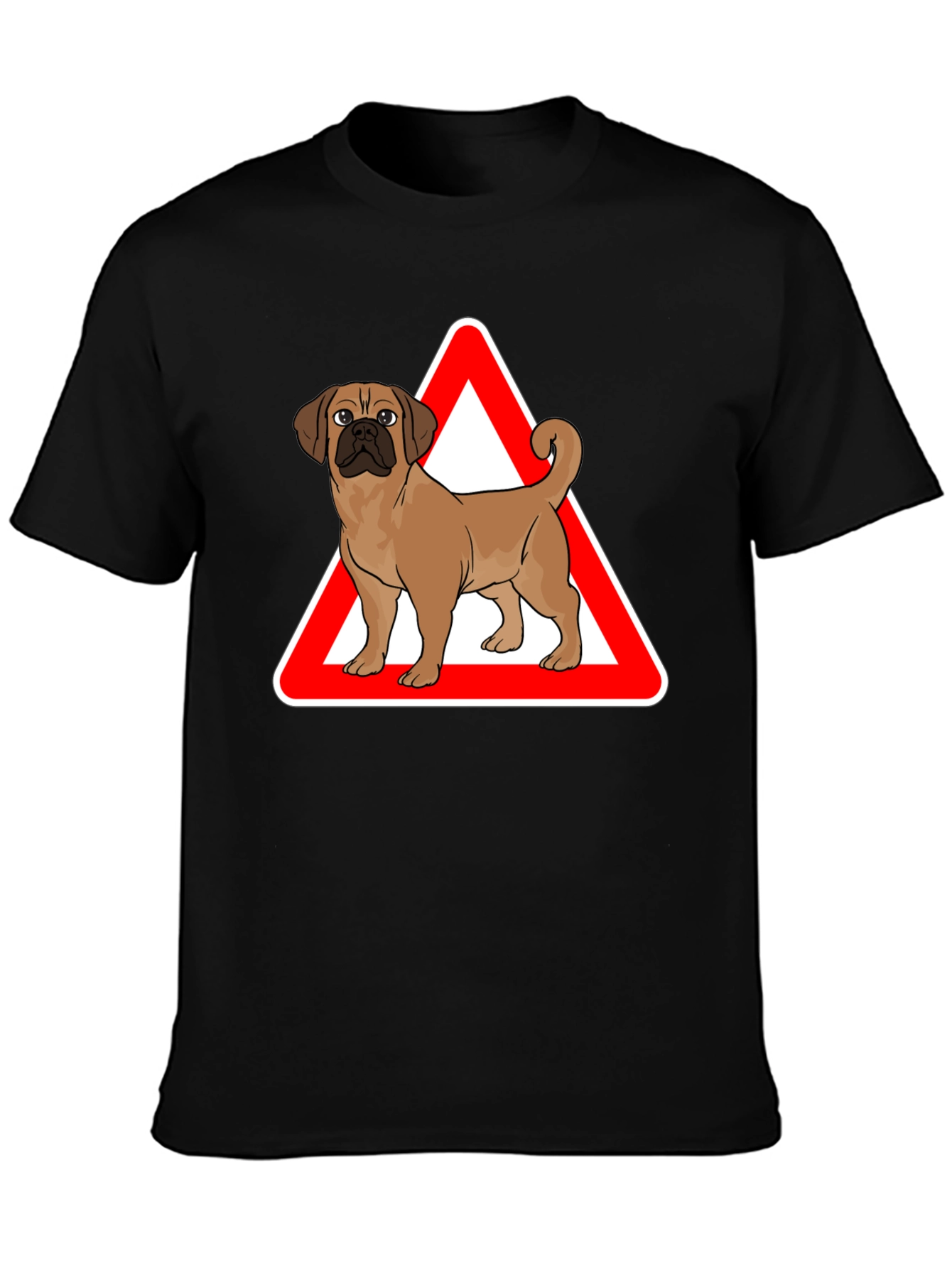 Dog Warning Sign Graphic T-Shirt