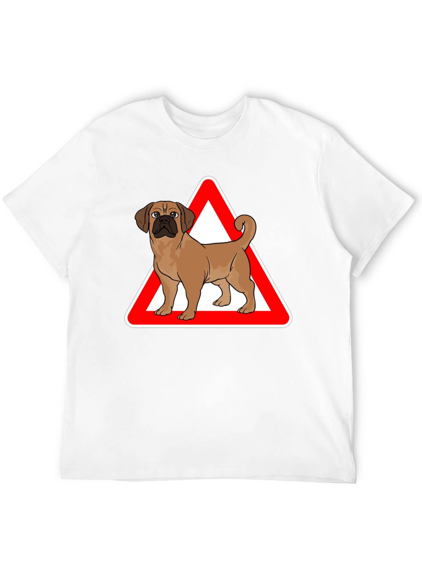 Dog Warning Sign Graphic T-Shirt