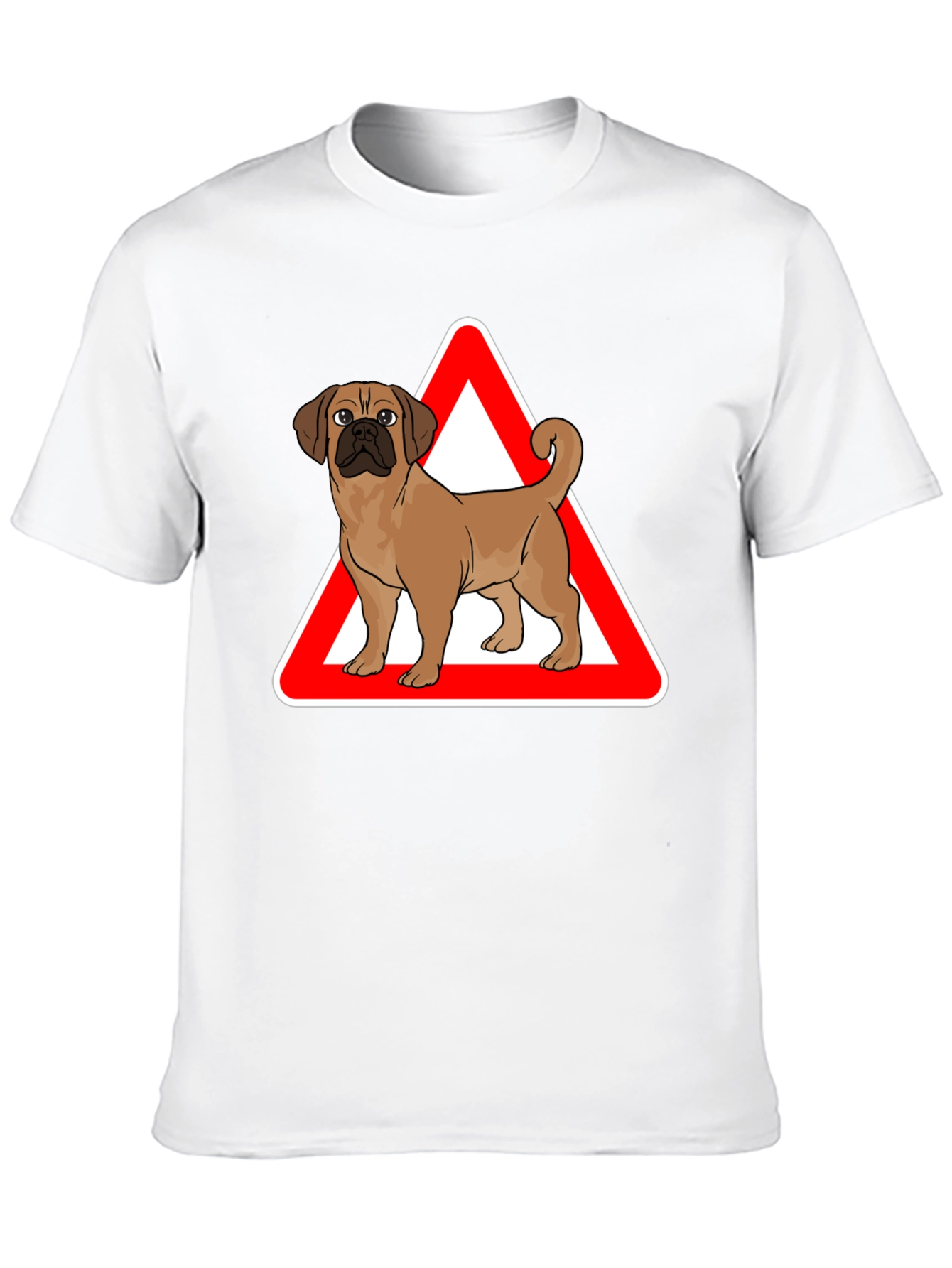 Dog Warning Sign Graphic T-Shirt